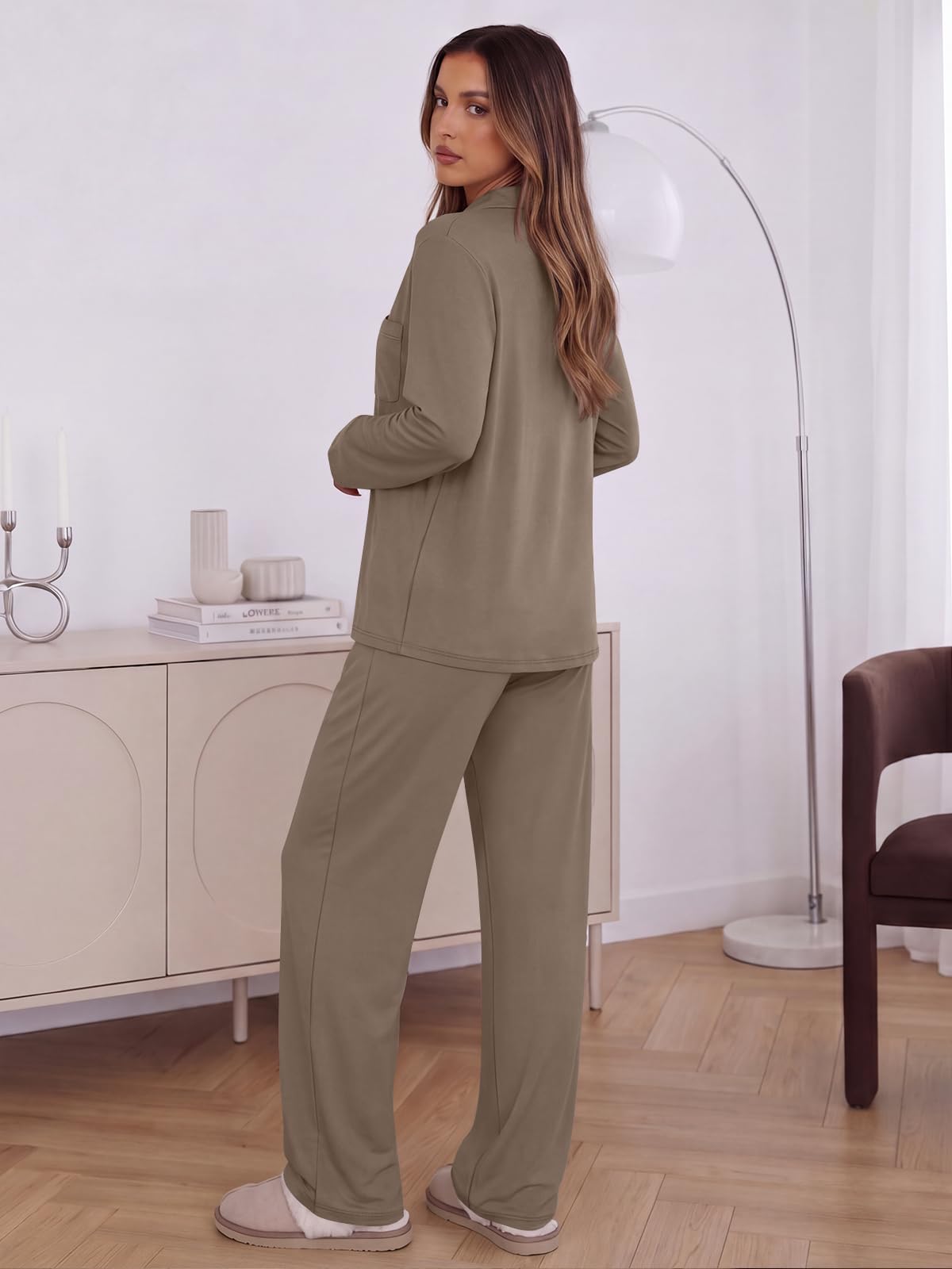 Trendy Queen Women Pajamas Set Sleepwear Fall 2 Piece Soft Lounge Pjs