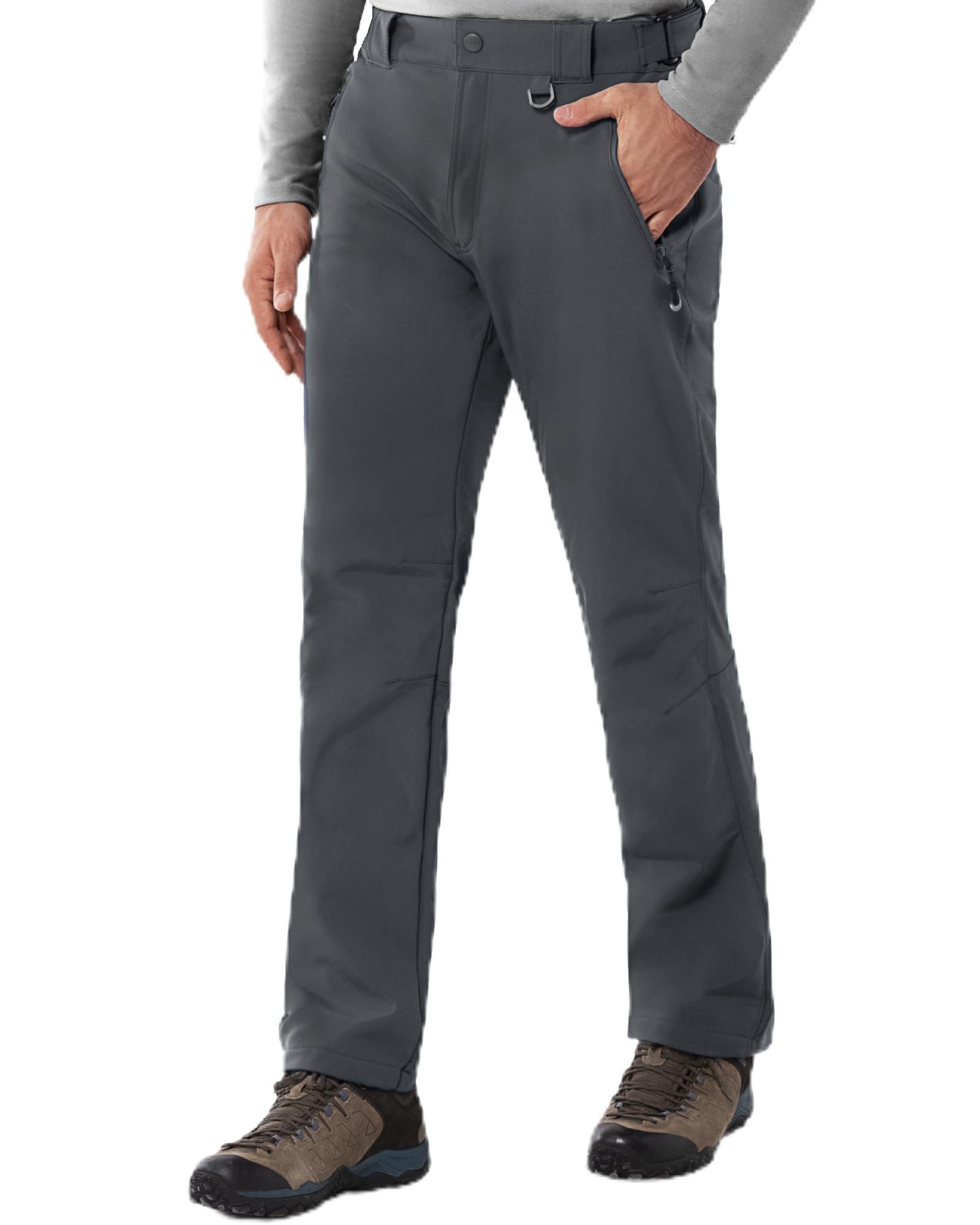 33,000ft Men's Winter Snow Ski Fleece Lined Pants Warm Waterproof Softshell Insulated for Snowboard Outdoor Work Hiking