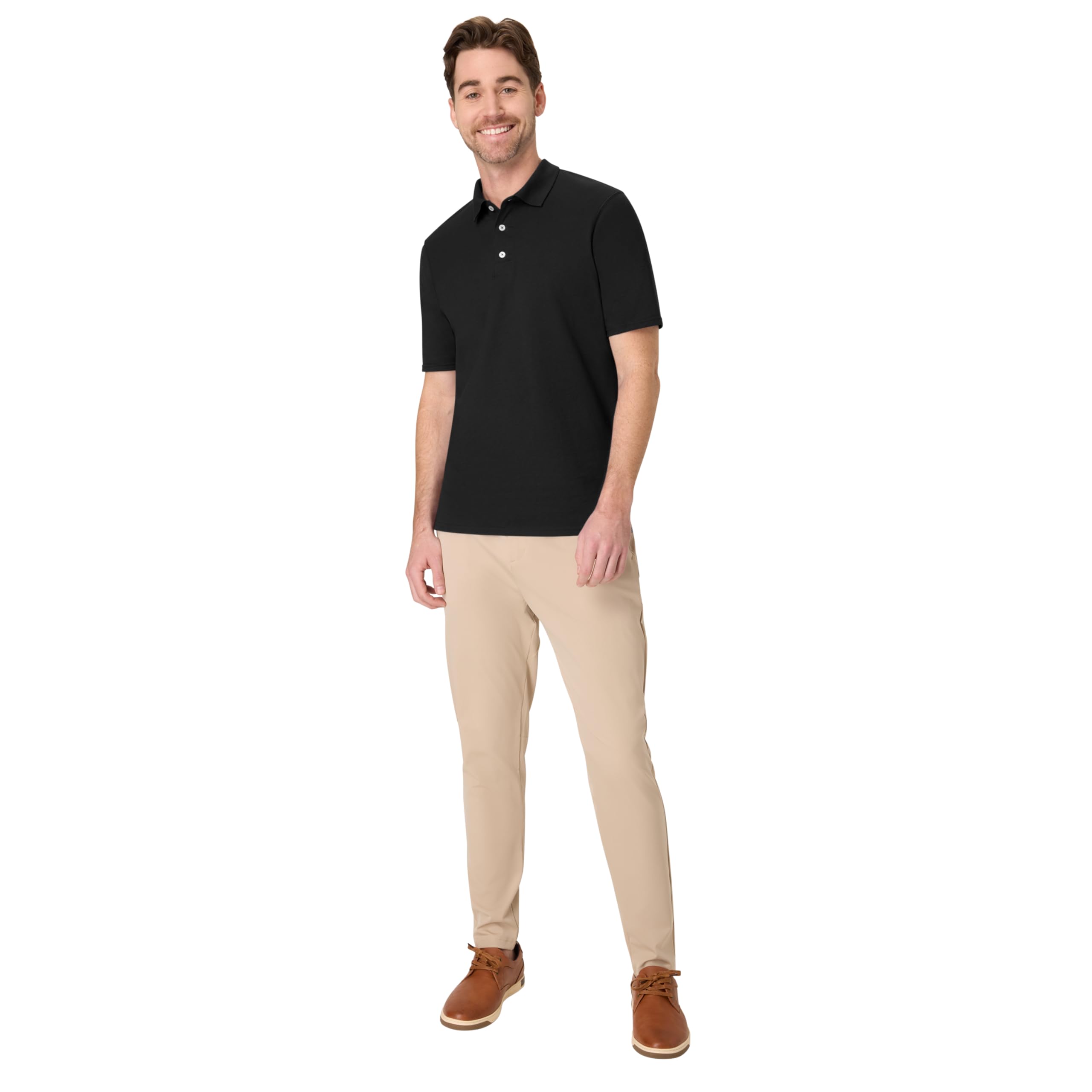 Hanes mens X-temp Performance Polo, Cotton Blend Sport Shirt for Men With Odor Control