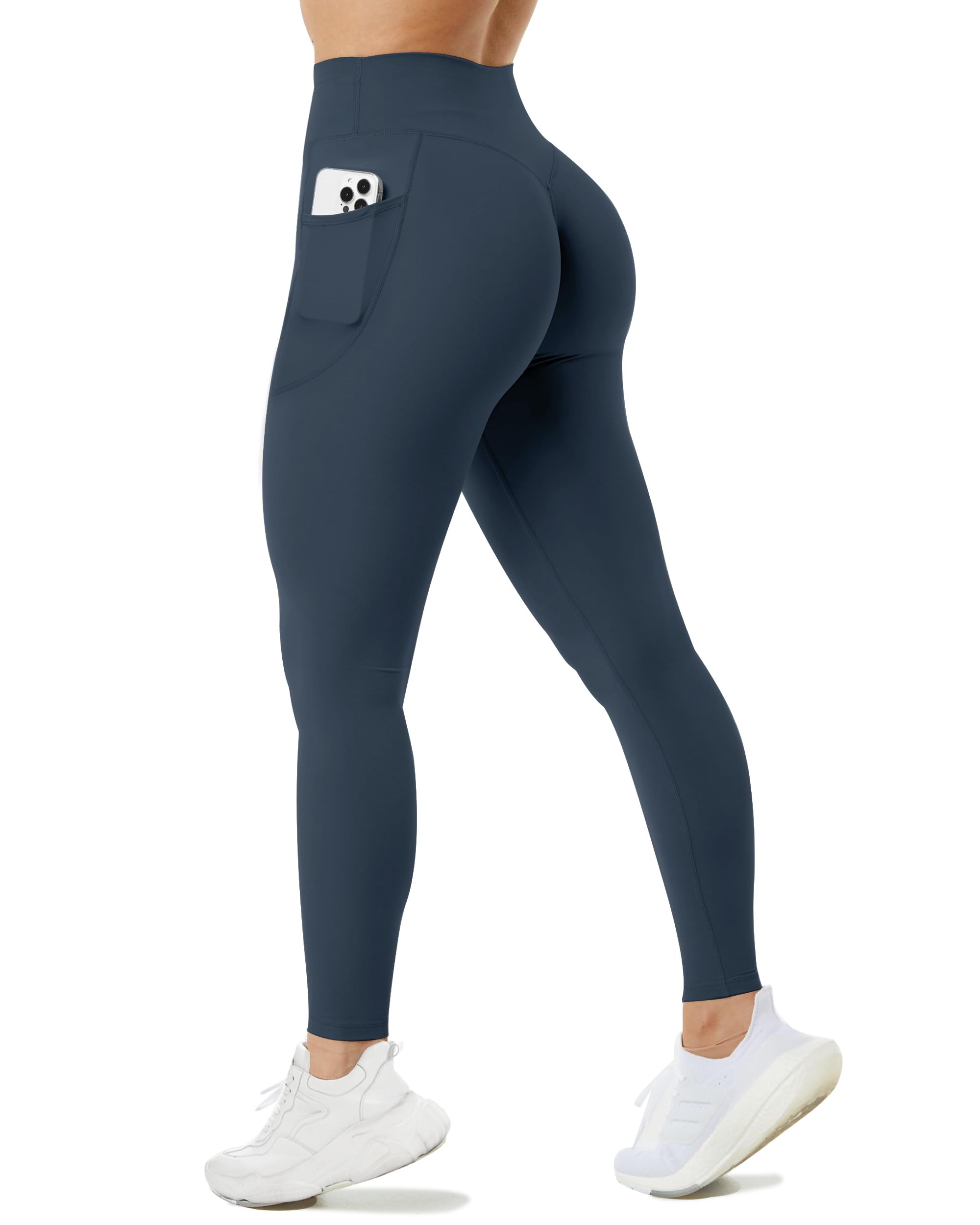 Unthewe Naked-Feel No Front Seam Leggings for Women - High Waisted Buttery Soft Workout Yoga Pants 25"