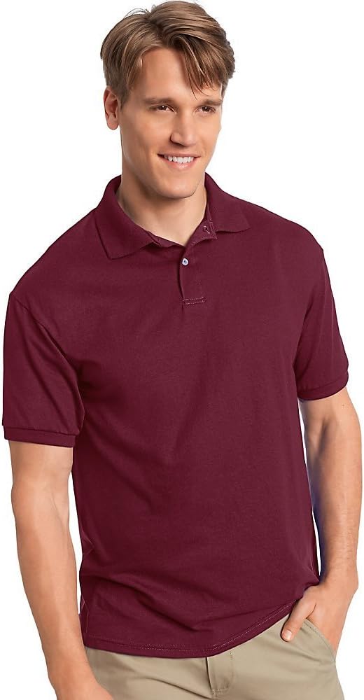 Hanes Men's EcoSmart Comfortsoft Blended Jersey Sport Polo Shirt