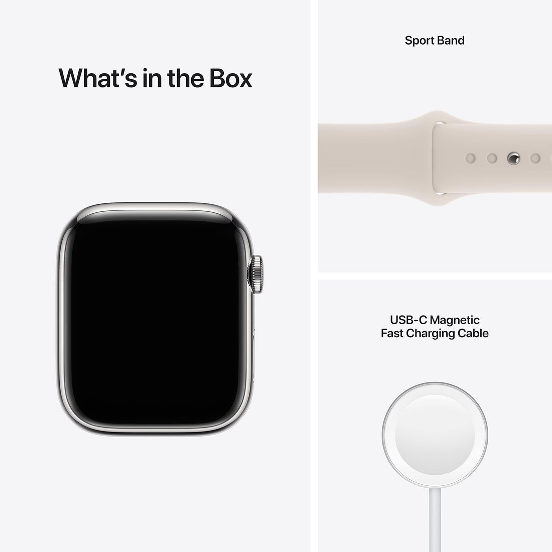 Apple Watch Series 7 (GPS, 41mm) Starlight Aluminum Case with Starlight Sport Band, Regular (Renewed)