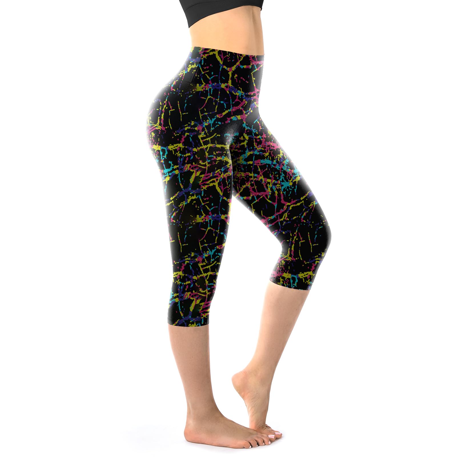 Walifrey Capri Leggings for Women, Buttery Soft High Waisted Leggings for Gym Yoga Workout