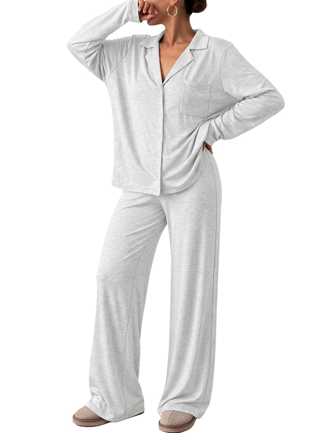 Trendy Queen Women Pajamas Set Sleepwear Fall 2 Piece Soft Lounge Pjs