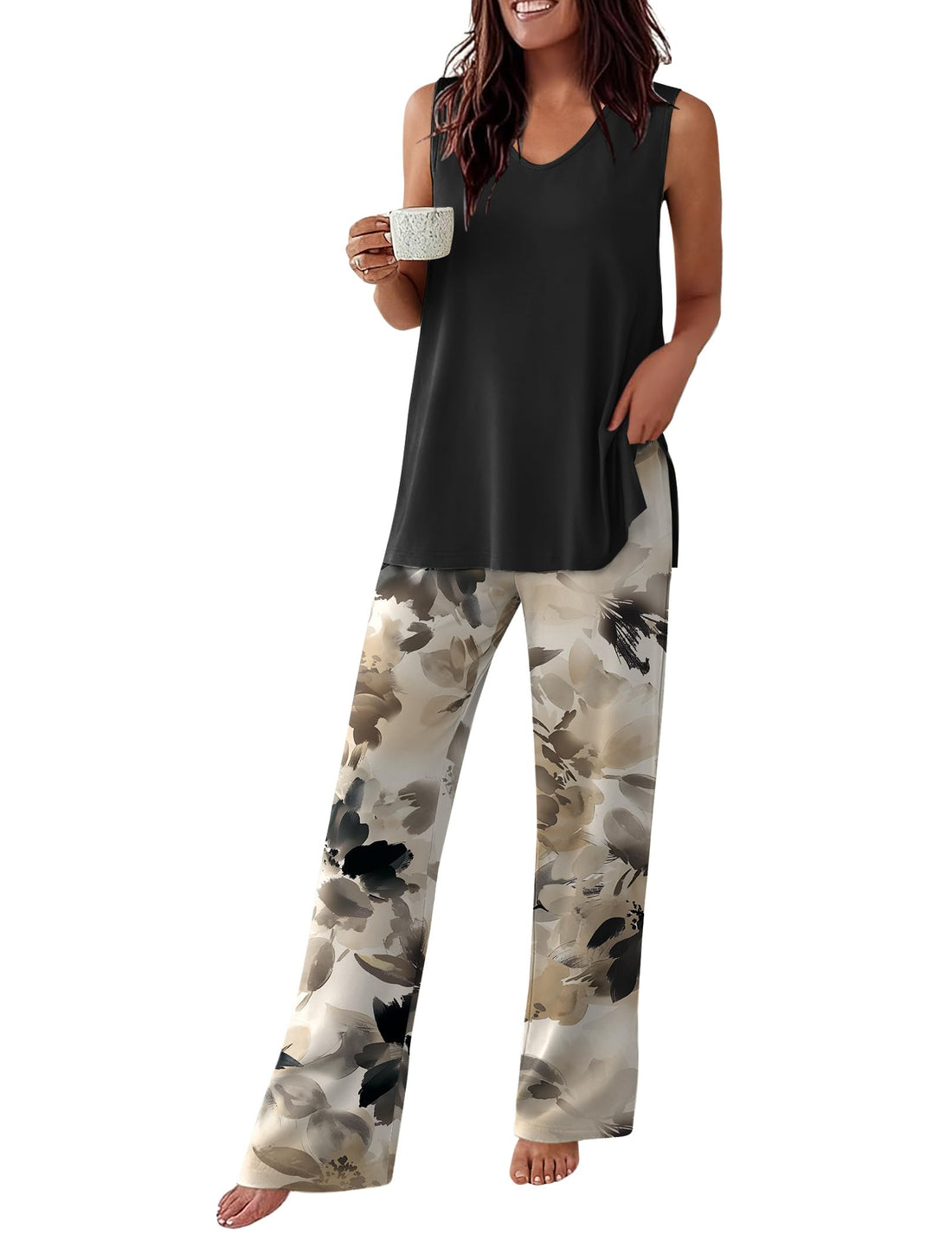 Ekouaer Womens Pajamas Set Sleeveless Lounge Sets Tank Top and Pants Pjs