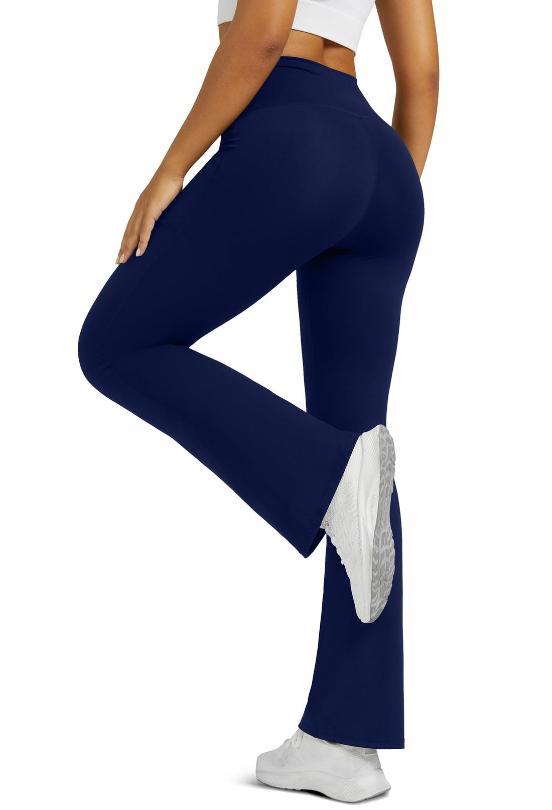 Flare Leggings for Women Yoga Pants with Pockets High Waisted Crossover Flare Leggings Bootcut Casual Yoga Pants
