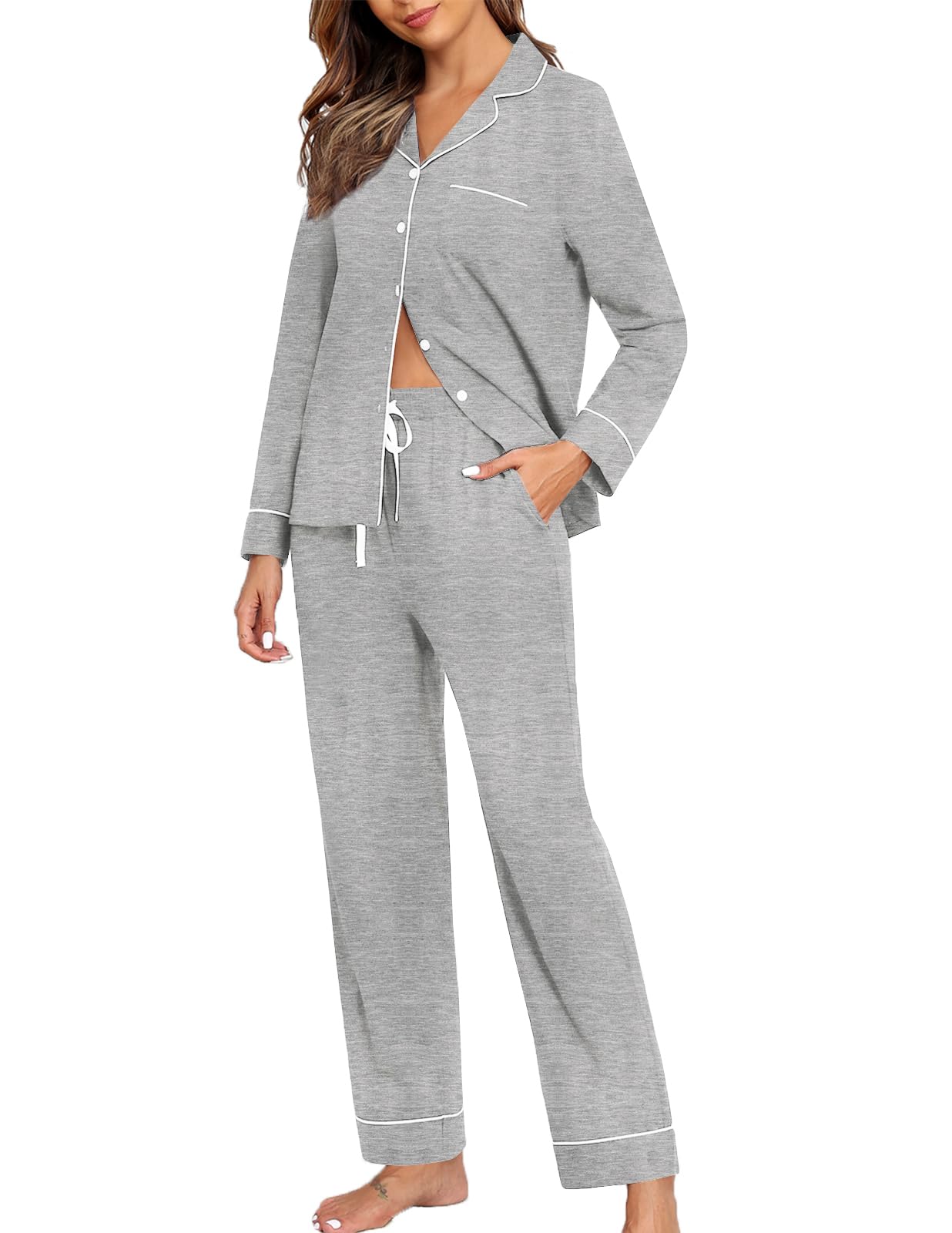 Veseacky Womens Pajamas Sets Lounge Sets for Women with Pockets for Home and Pajama Parties Suitable for all Seasons
