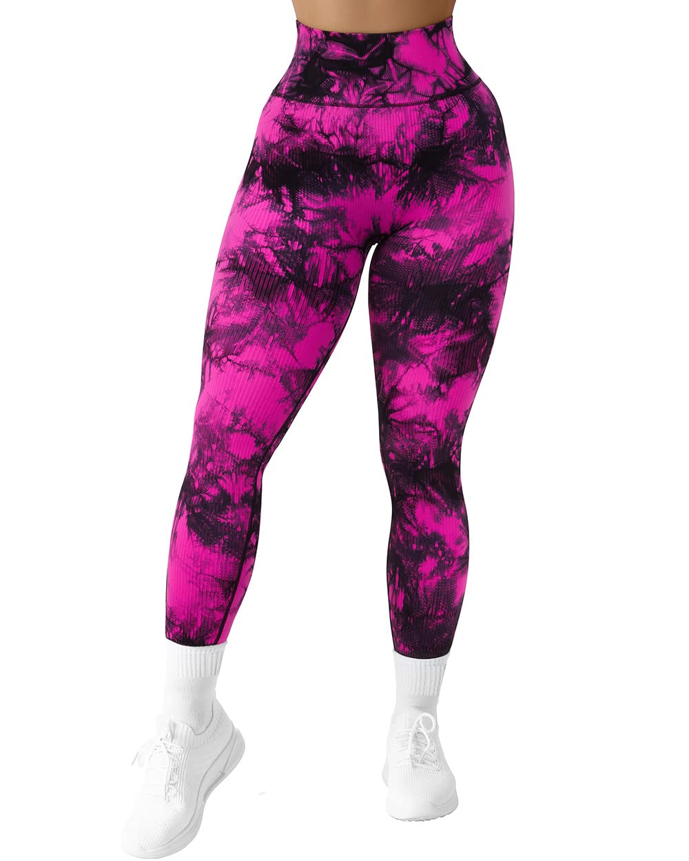 SUUKSESS Women Ribbed Seamless Leggings High Waisted Workout Gym Yoga Pants