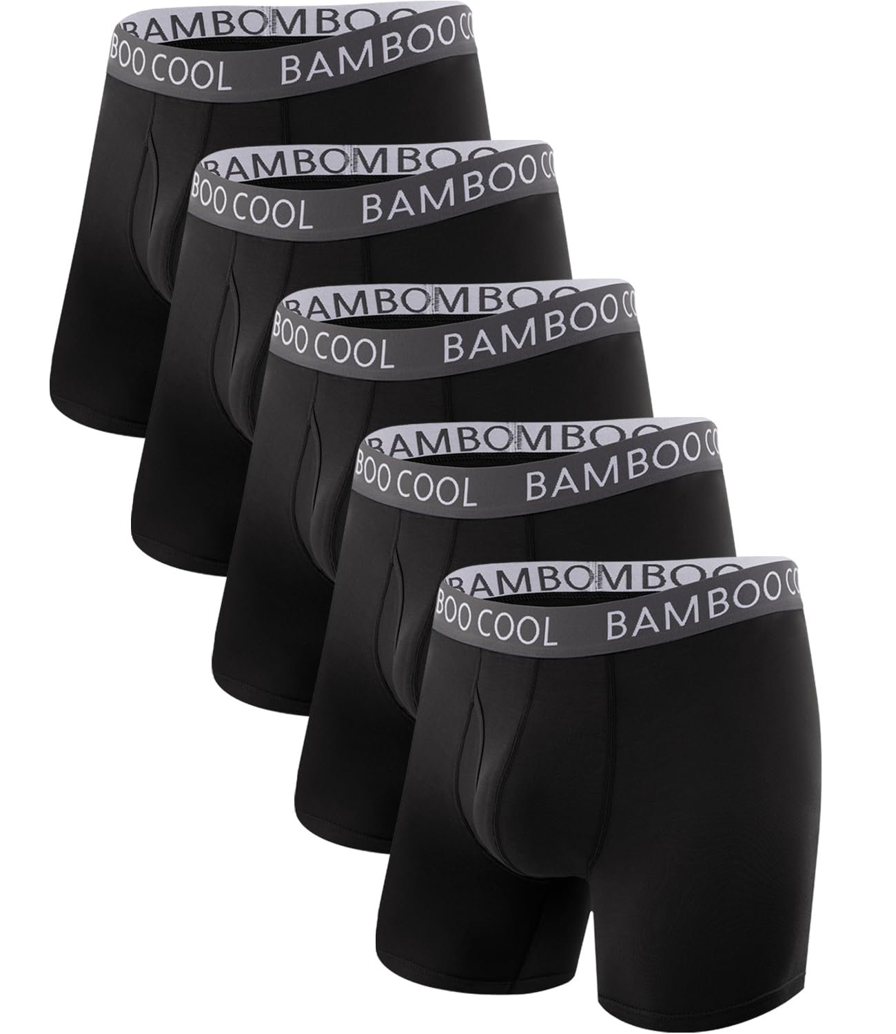 BAMBOO COOL Men's Ultra ComfortSoft Underwear, Moisture Wicking & Breathable No Ride Up Boxer Briefs with Fly, Multipack