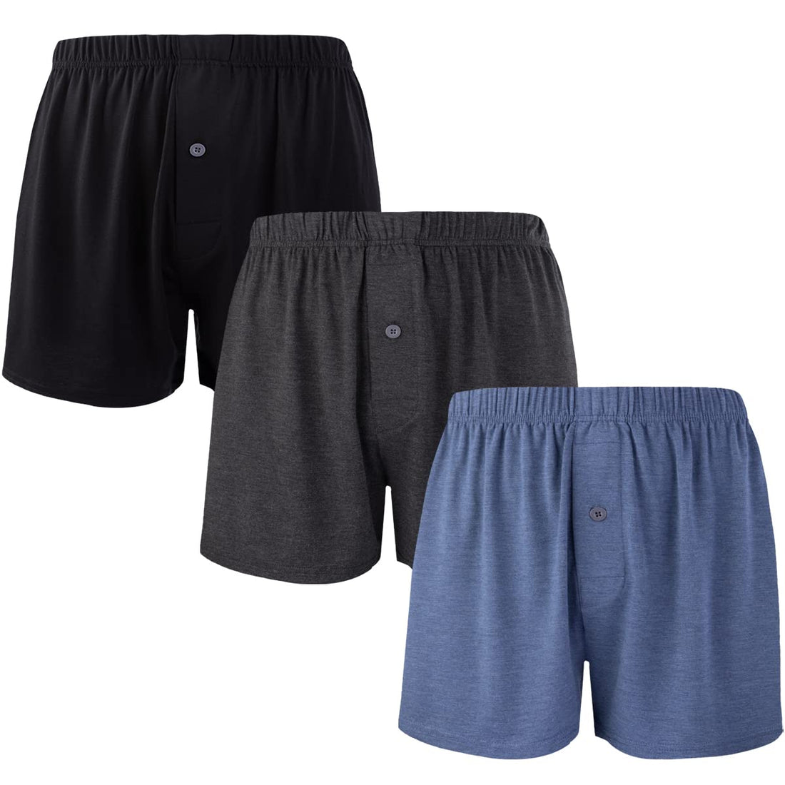 BAMBOO COOL Mens Boxers Short Classic Fit Soft Casual Underwear Loose Breathable Boxer Shorts for Men