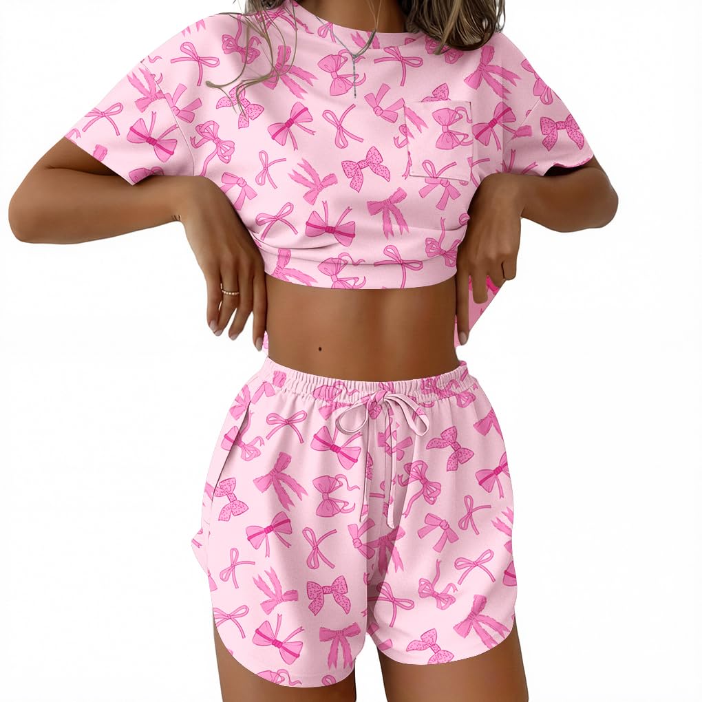 Ekouaer Womens Pajama Sets Sexy Lounge Sets Side Split Short Pj Sets