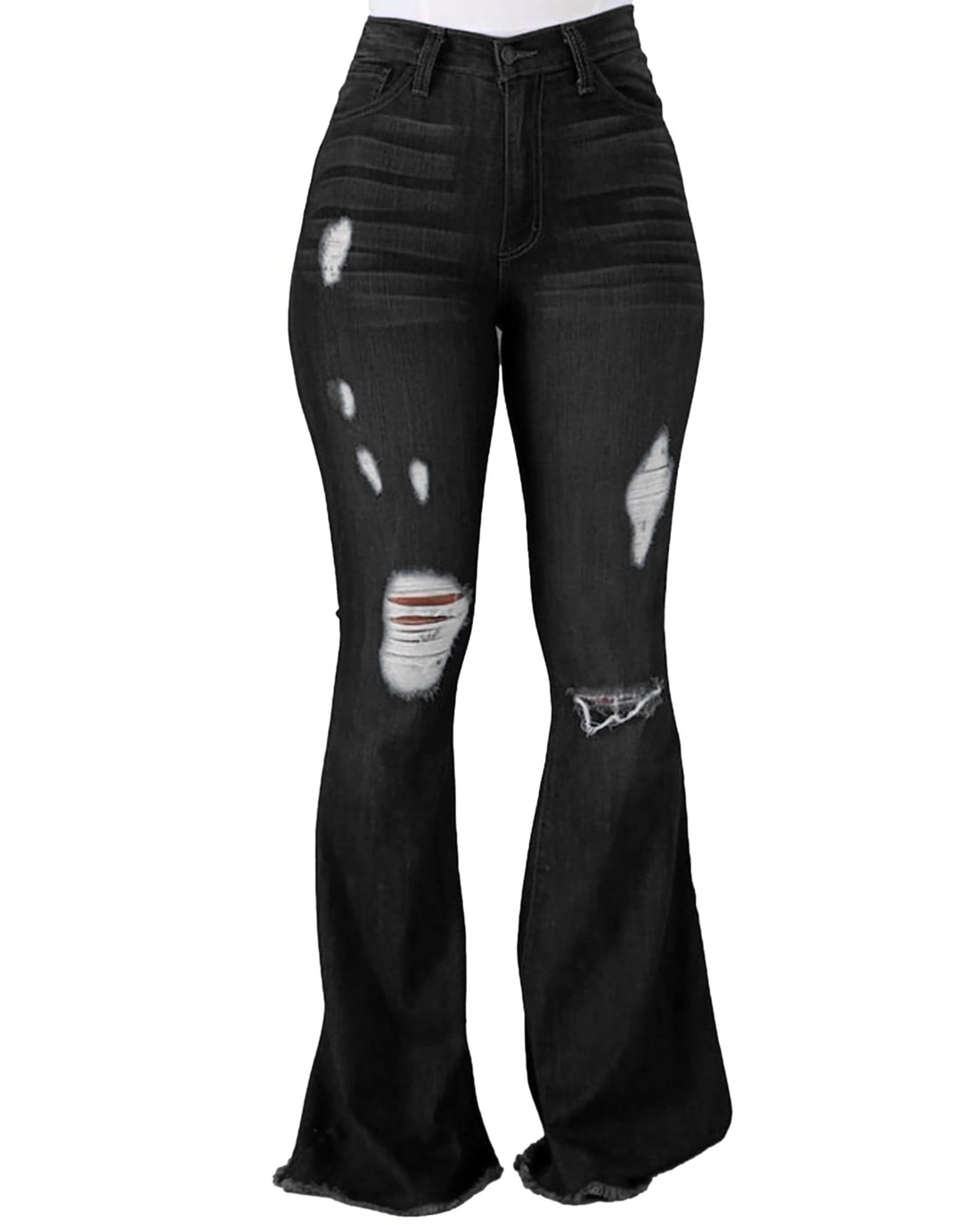 PEIHOT Vintage Bell Bottoms Flare Jeans for Women 90s High Waist Ripped Distressed Wide Leg High Rise Denim Pants