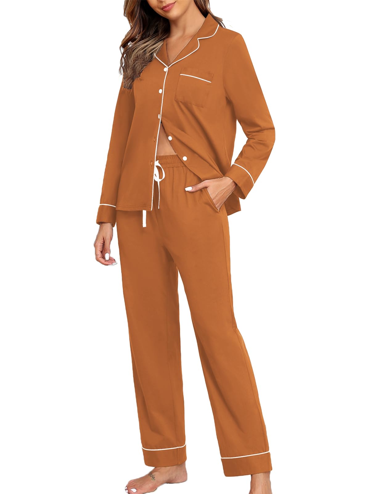 Veseacky Womens Pajamas Sets Lounge Sets for Women with Pockets for Home and Pajama Parties Suitable for all Seasons