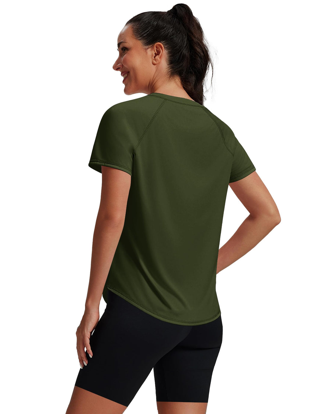 NIASHOT Womens Workout Tops Short Sleeve Yoga Pilates Outfits Athletic Gym Running UV Protection Shirts with Mesh