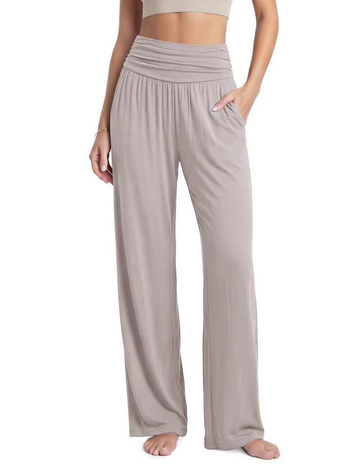 ODODOS Women's Wide Leg Palazzo Lounge Pants with Pockets Light Weight Loose Comfy Casual Pajama Pants-26/28/30"/32" Inseam