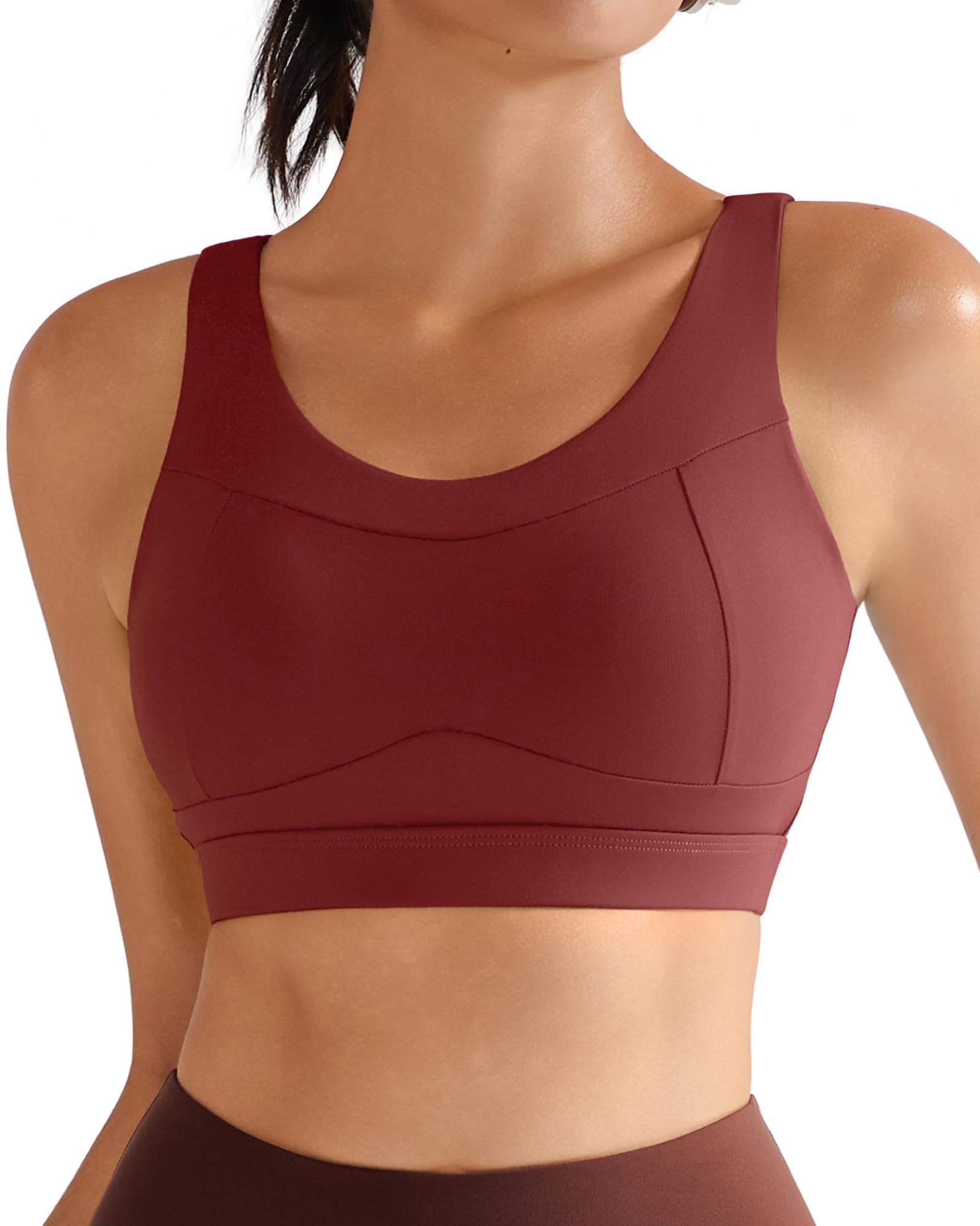 RUNNING GIRL High Impact Sports Bras for Women,Racerback Running Bra Workout Crop Tank Tops Longline Sports Bra Push up