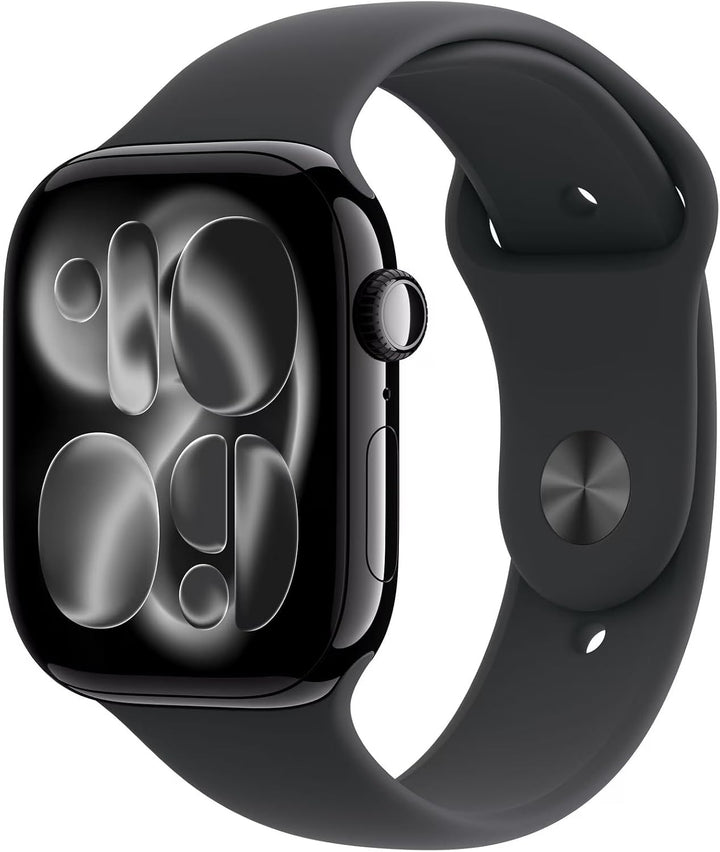 Apple Watch Series 11 [GPS+Cellular, 46mm] - Jet Black Aluminium Case with Black Sport Band, M/L (Renewed Premium)