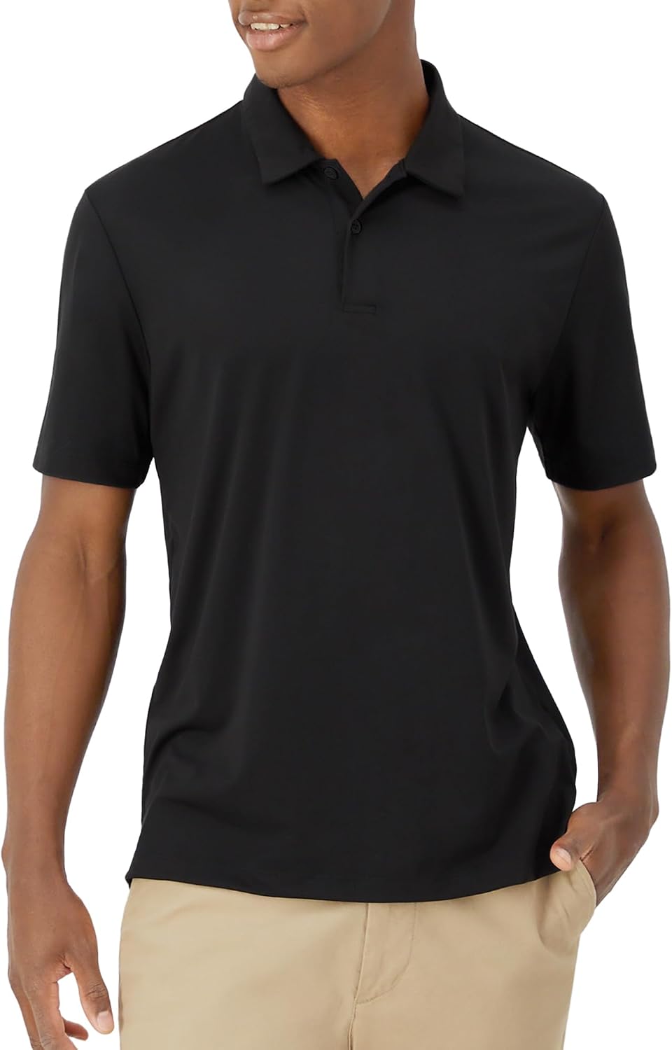 Hanes Men's Moves Performance Polo, Short Sleeve Polo Shirt for Men, Moisture-Wicking