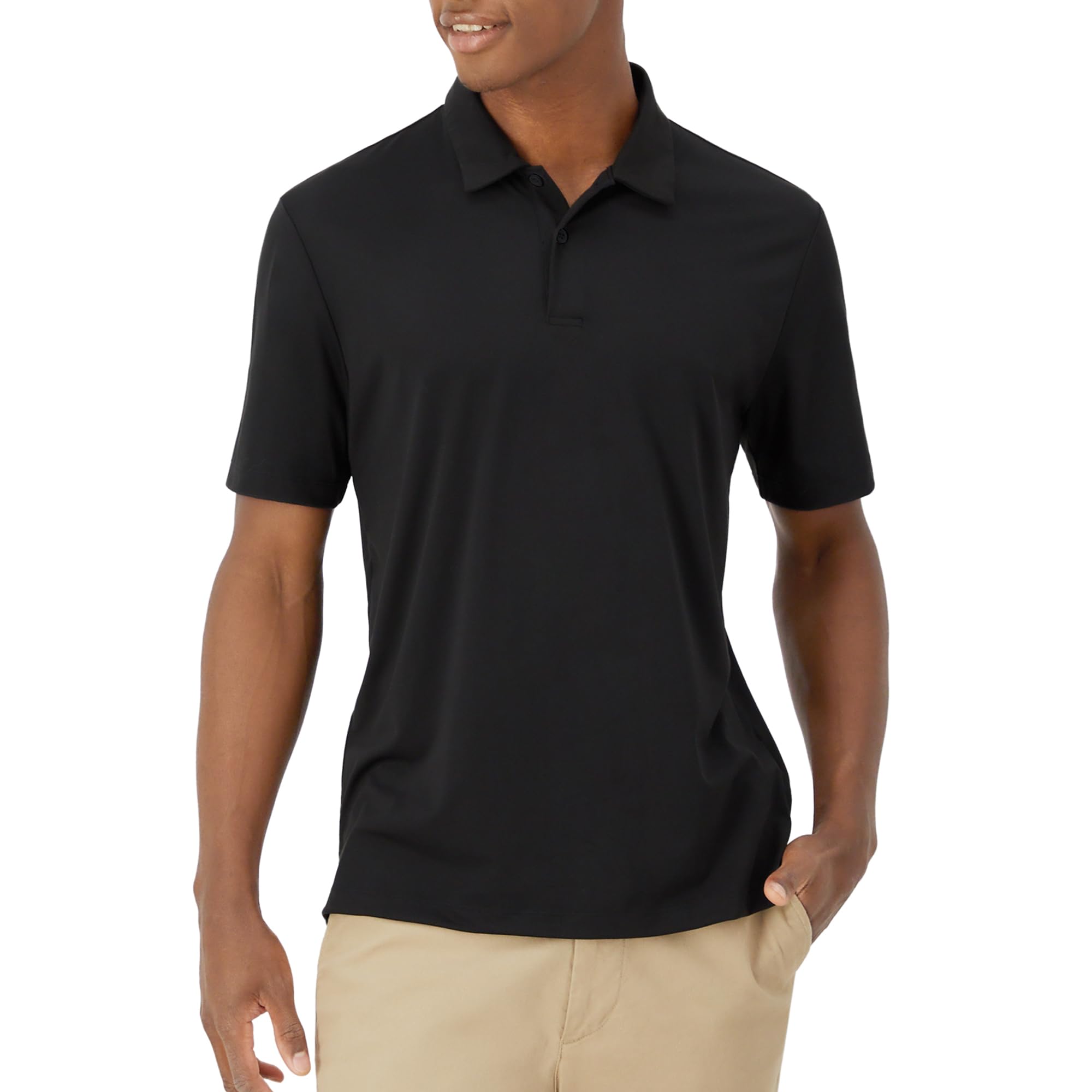 Hanes Men's Moves Performance Polo, Short Sleeve Polo Shirt for Men, Moisture-Wicking