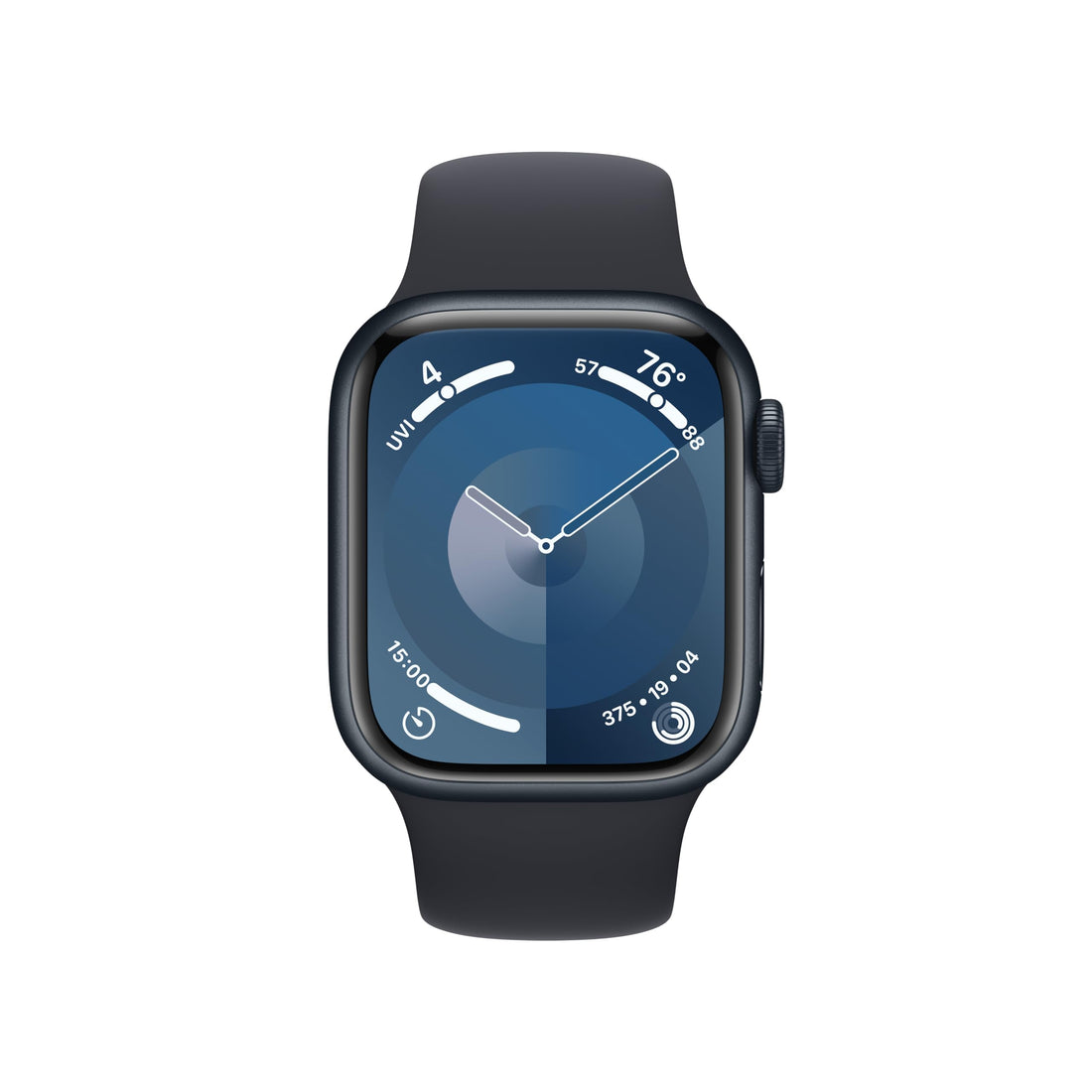 Apple Watch Series 9 [GPS 45mm] Midnight Aluminum Case with Midnight Sport Band M/L (Renewed)