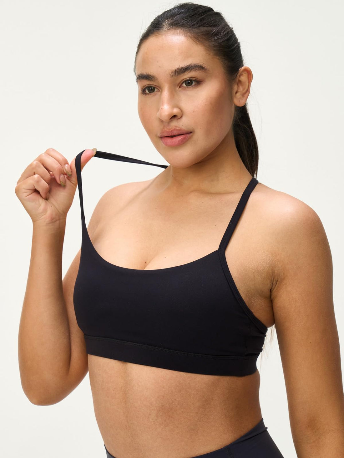 Womens Y Back Padded Sports Bra Strappy U Neck Butter Soft Low Impact Workout Bras Yoga Pilates Walking
