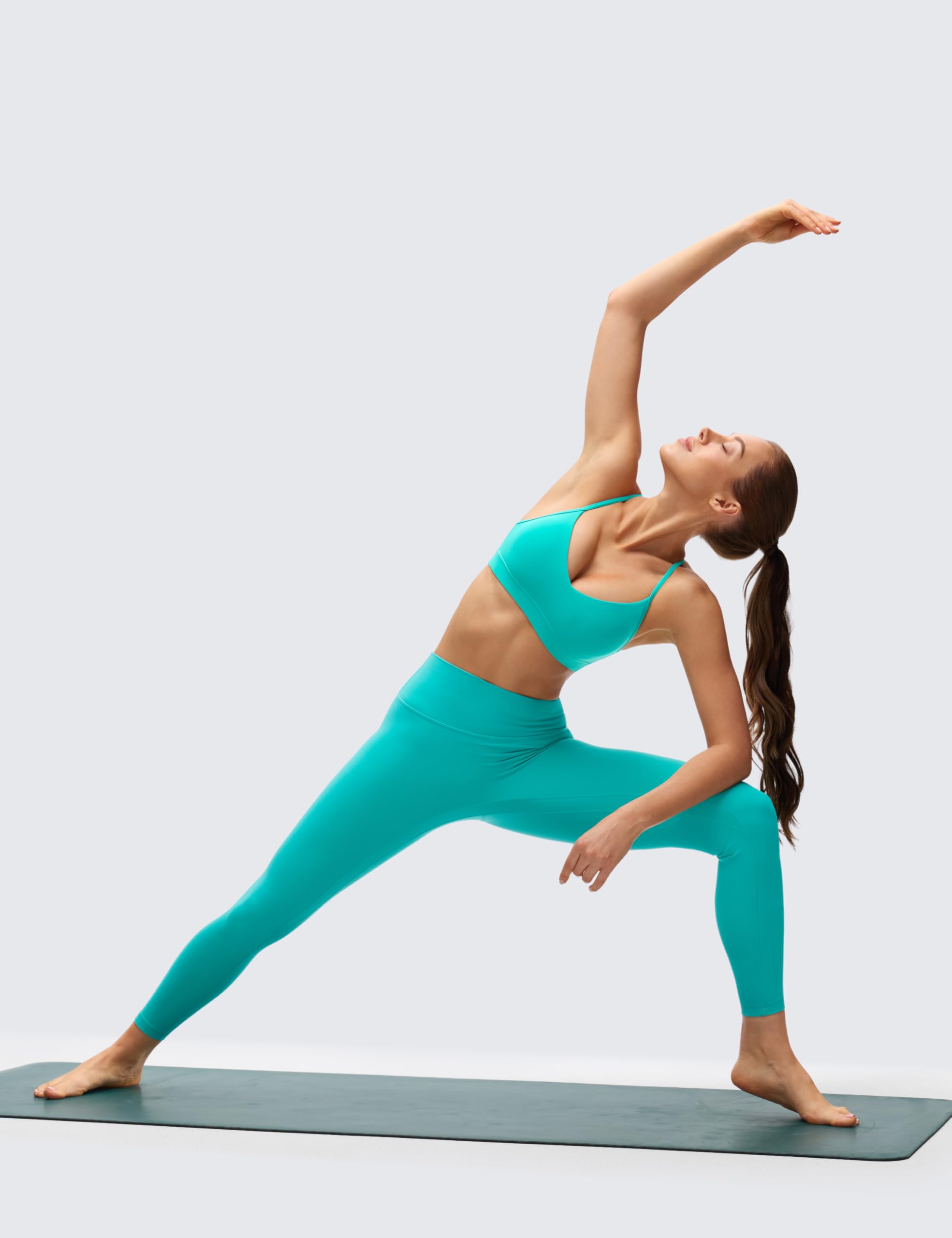 CRZ YOGA Butterluxe V Neck Sports Bras | Light Support, Removable Pads, Yoga, Extremely Soft, Square Back, Adjustable Spaghetti Straps, for Women