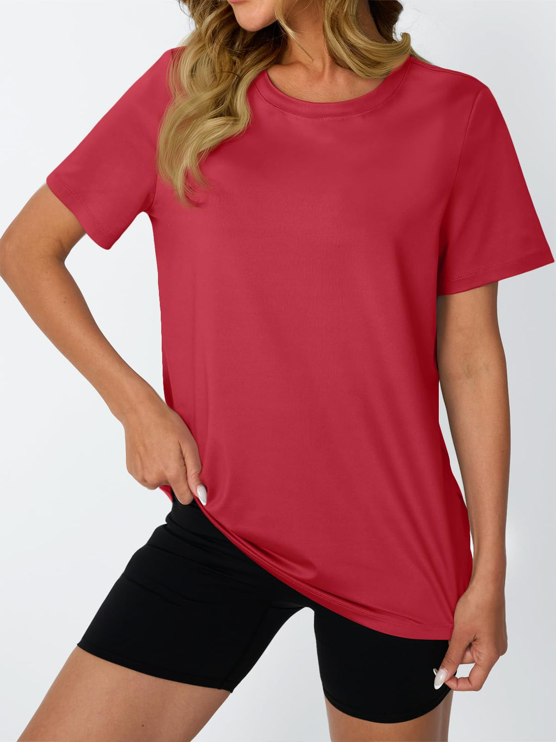 AUTOMET Women's Workout Shirts Short Sleeve Tops for Running Hiking Gym Athletic