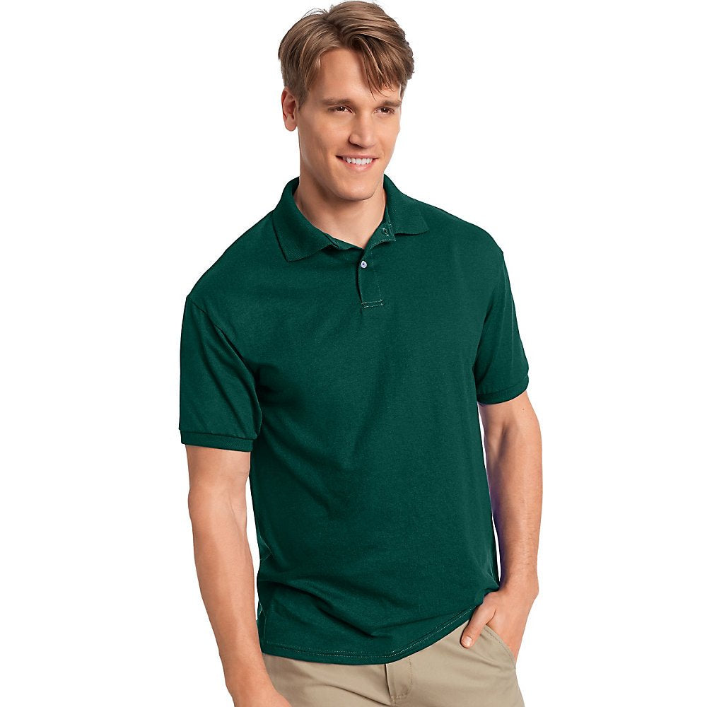 Hanes Men's EcoSmart Comfortsoft Blended Jersey Sport Polo Shirt