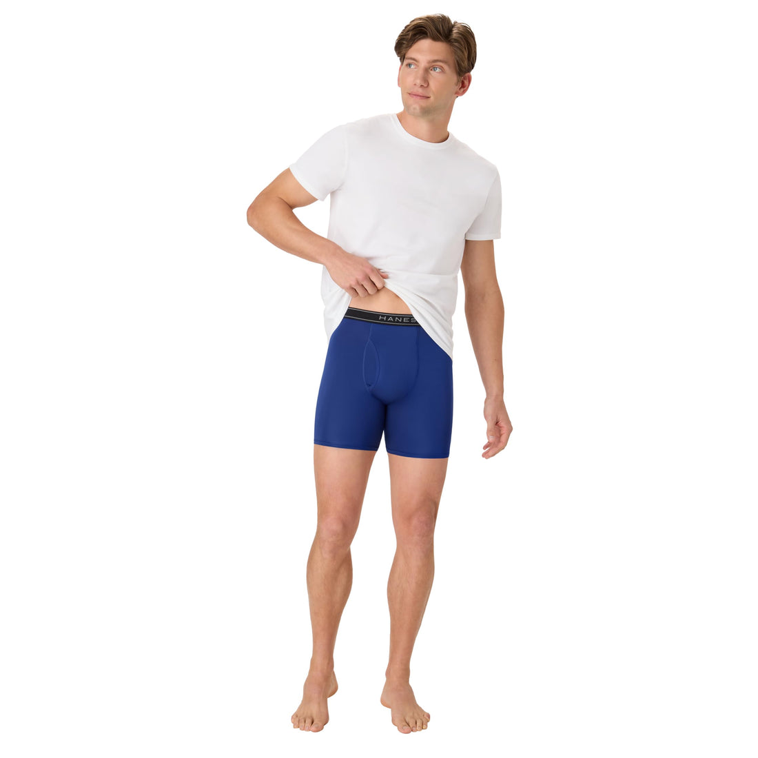 Hanes Men's Underwear Boxer Brief Pack, Performance Stretch Underwear, Moisture-wicking Boxer Briefs for Men, 6-pack