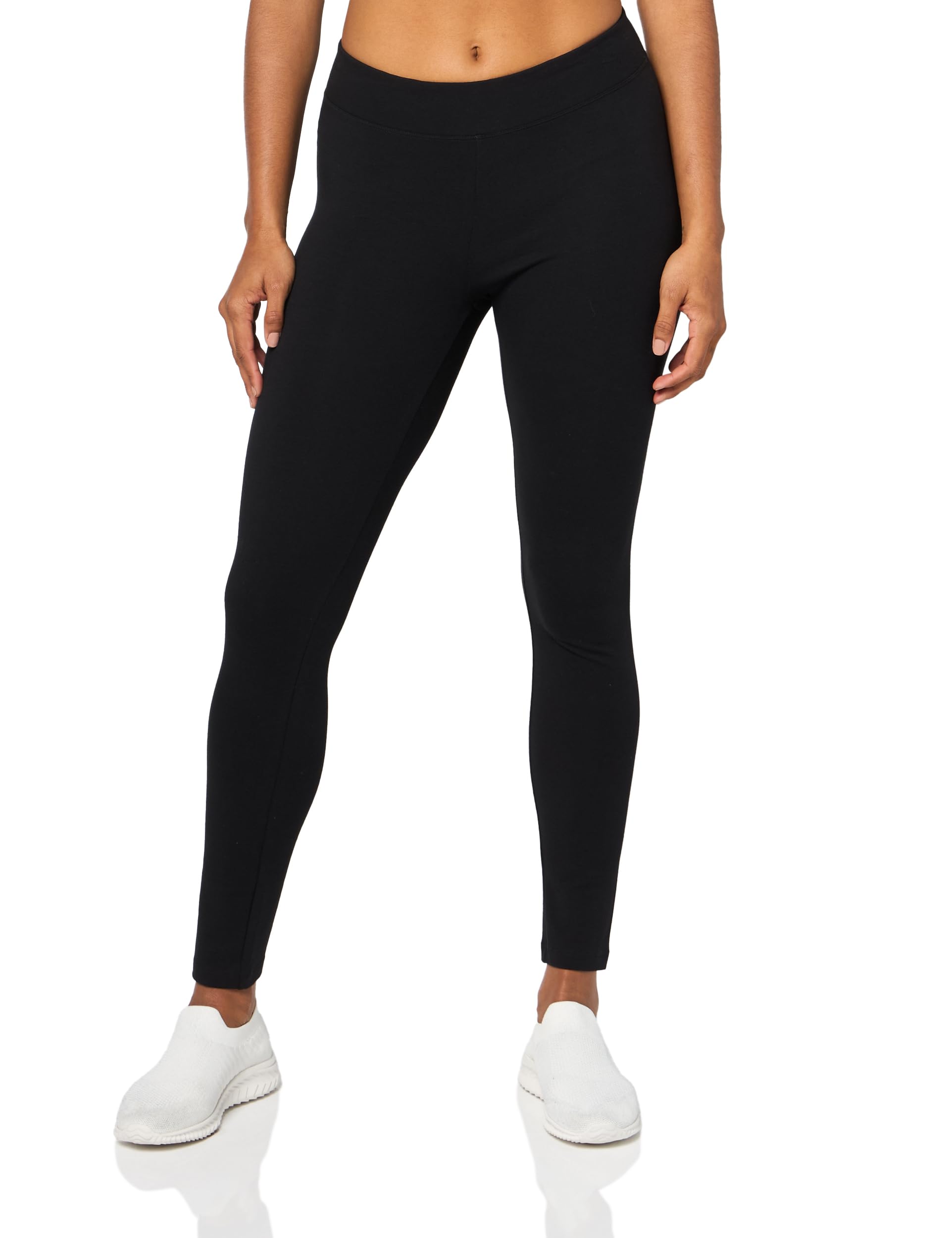 L'eggs Casual Women's Cotton Leggings for All Day Wear, Premium Blend, Stretchy Comfort Waistband, Black