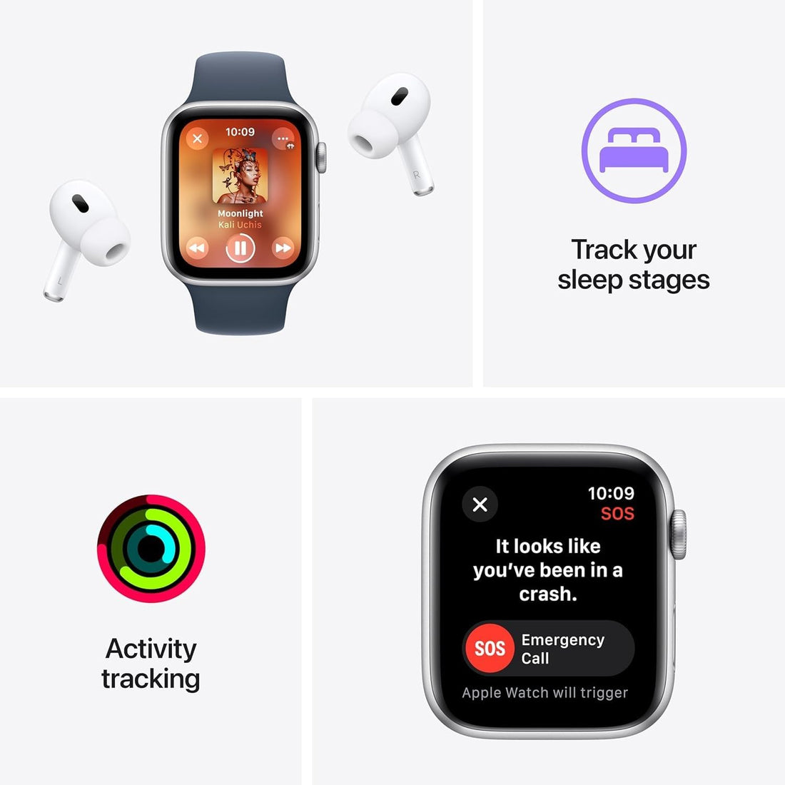 Apple Watch Series 7 (GPS, 41mm) Starlight Aluminum Case with Starlight Sport Band, Regular (Renewed)
