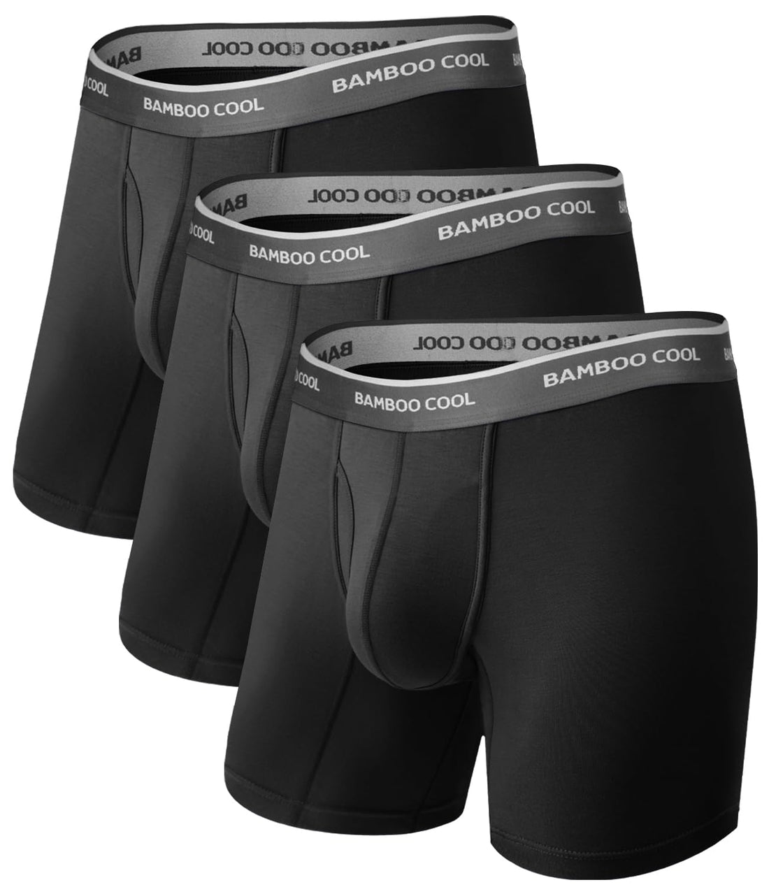 BAMBOO COOL Ultra Soft Mens Underwear Boxer Briefs 6-Pack | Bamboo Fabric‌,No Ride Up,More Breathable Than Cotton