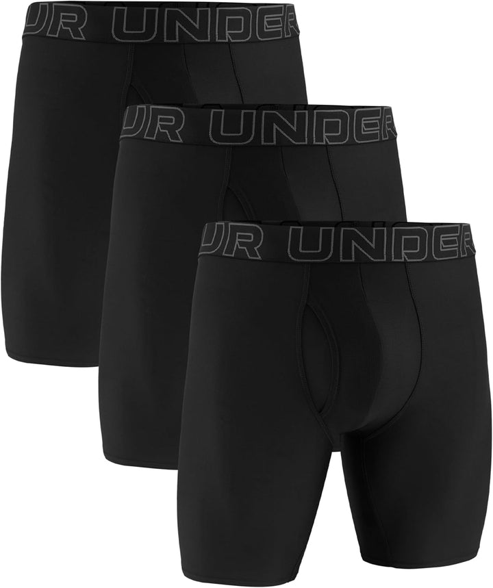 Under Armour Men's Performance Tech Long-Leg Boxerjock Brief Underwear, 9" Inseam, All-Day Comfort & Ultra-Soft, 3-Pack