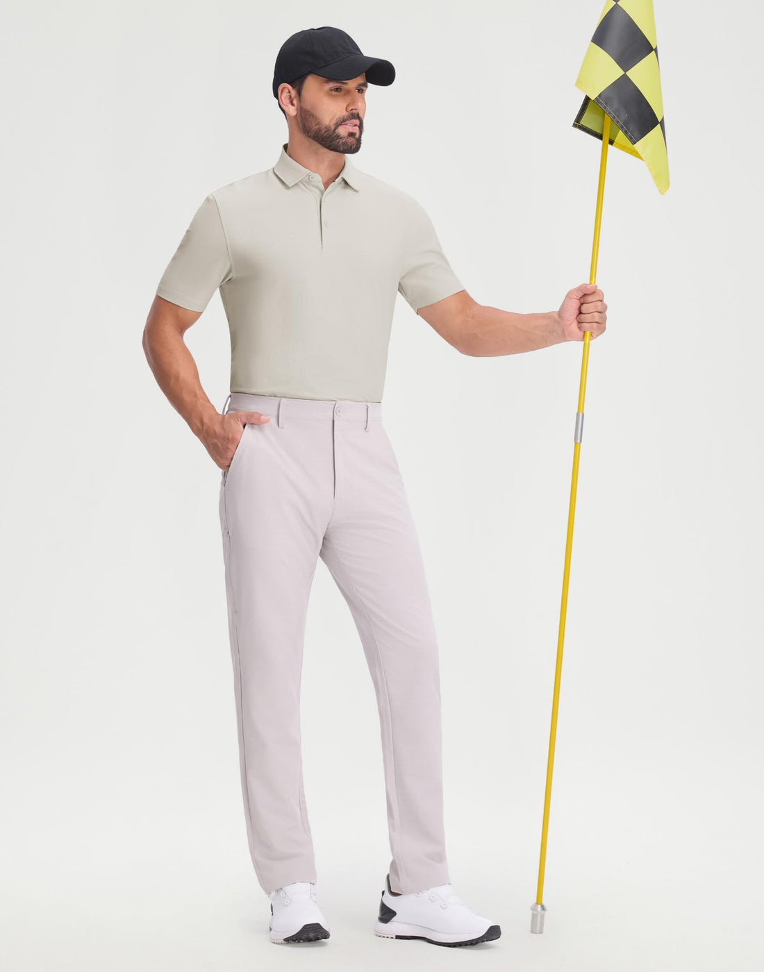 M MAELREG Golf Shirts for Men Dry Fit Waffle Textured Collared Short Sleeve Moisture Wicking Casual Sports Mens Polo Shirts