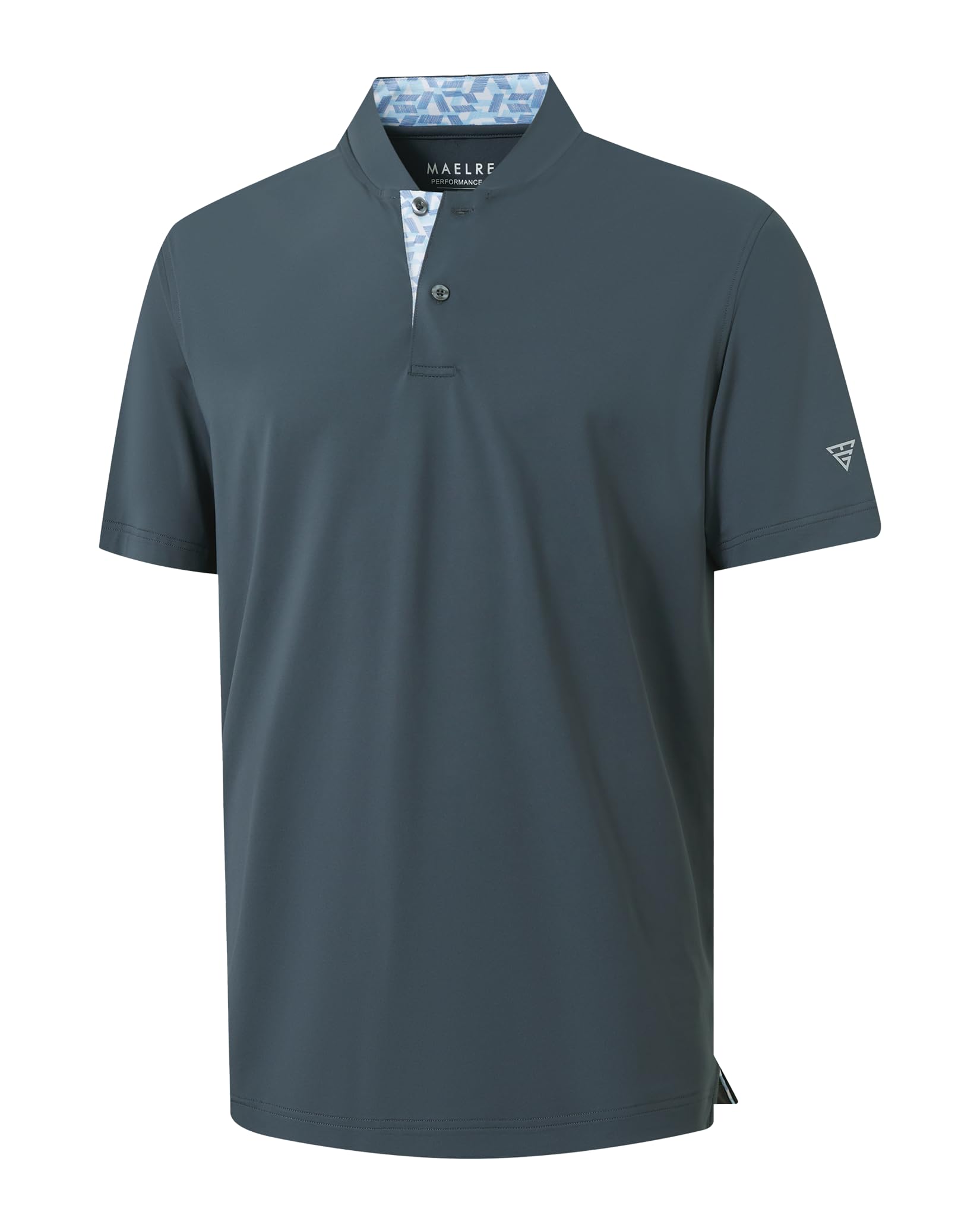M MAELREG Mens Golf Shirts Collarless Performance Dry Fit Moisture Wicking Casual Solid Short Sleeve Henley Shirts for Men