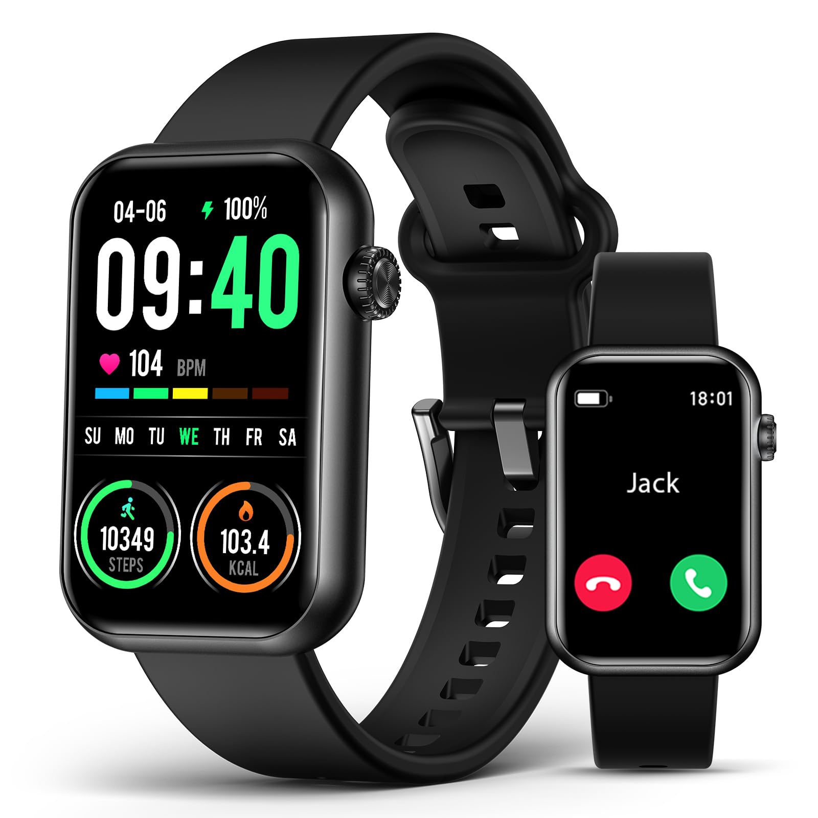 Smart Watch Fitness Tracker, Bluetooth Call, 24/7 Health Monitor for Women