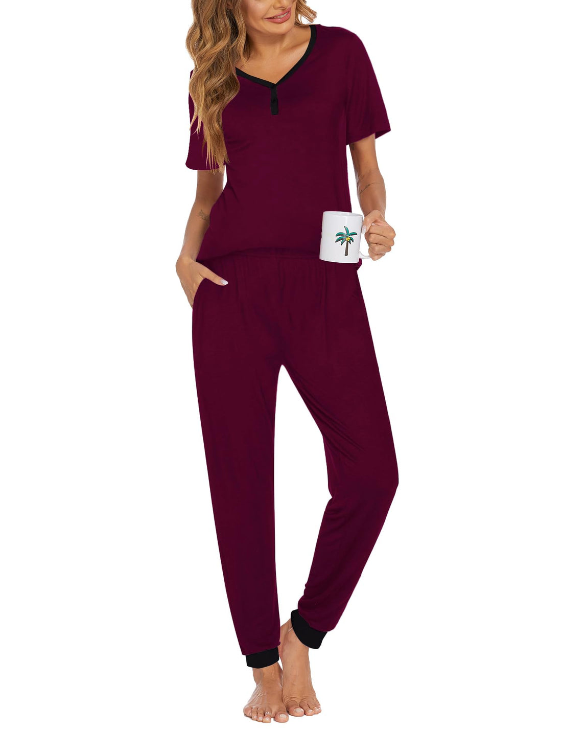 Ekouaer Pajamas for Women Set 2 Piece Fall Sleepwear with Pockets