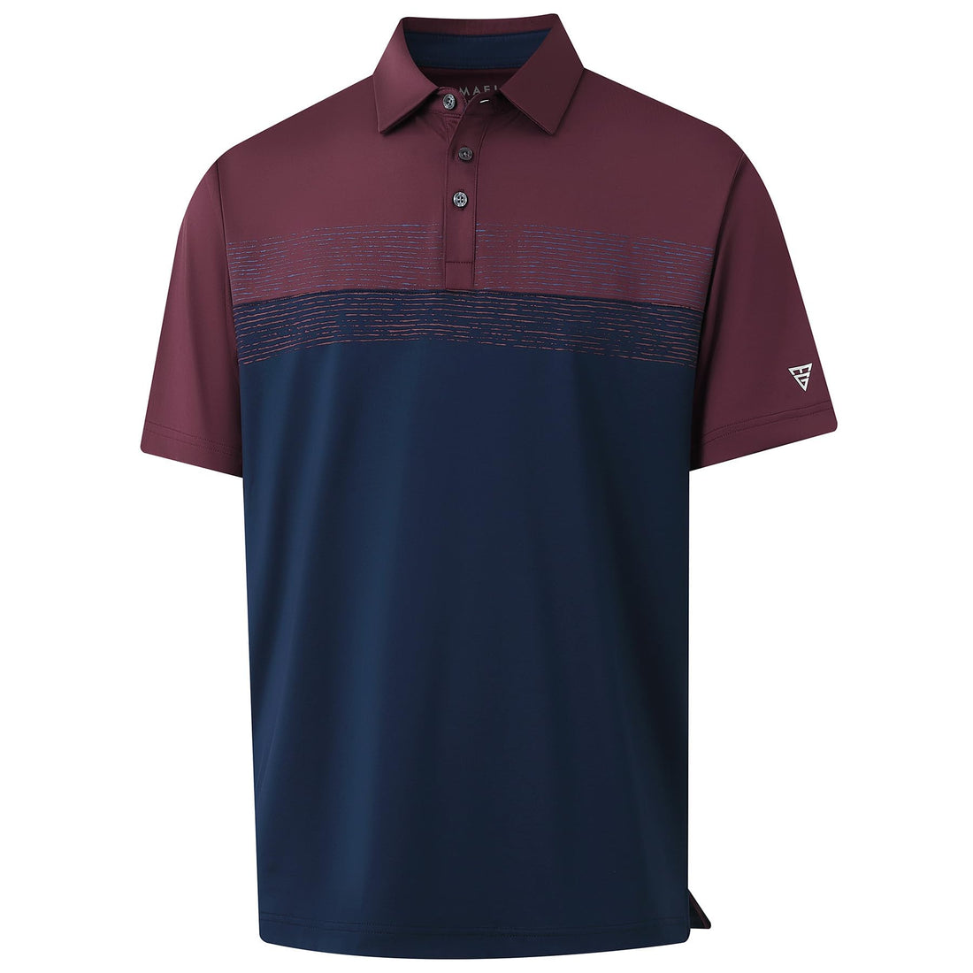M MAELREG Golf Shirts for Men Dry Fit Performance Chest Print Color Block Moisture Wicking Casual Short Sleeve Polo Shirts