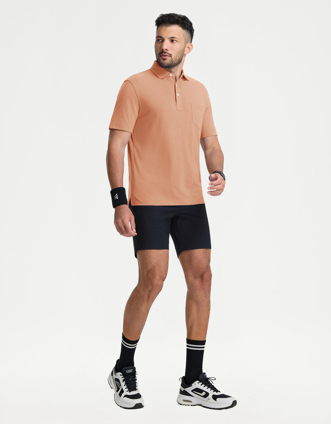 M MAELREG Mens Golf Shirts Short Sleeve Lightweight Soft Cotton Blend with Pocket Summer Casual Daily Wear