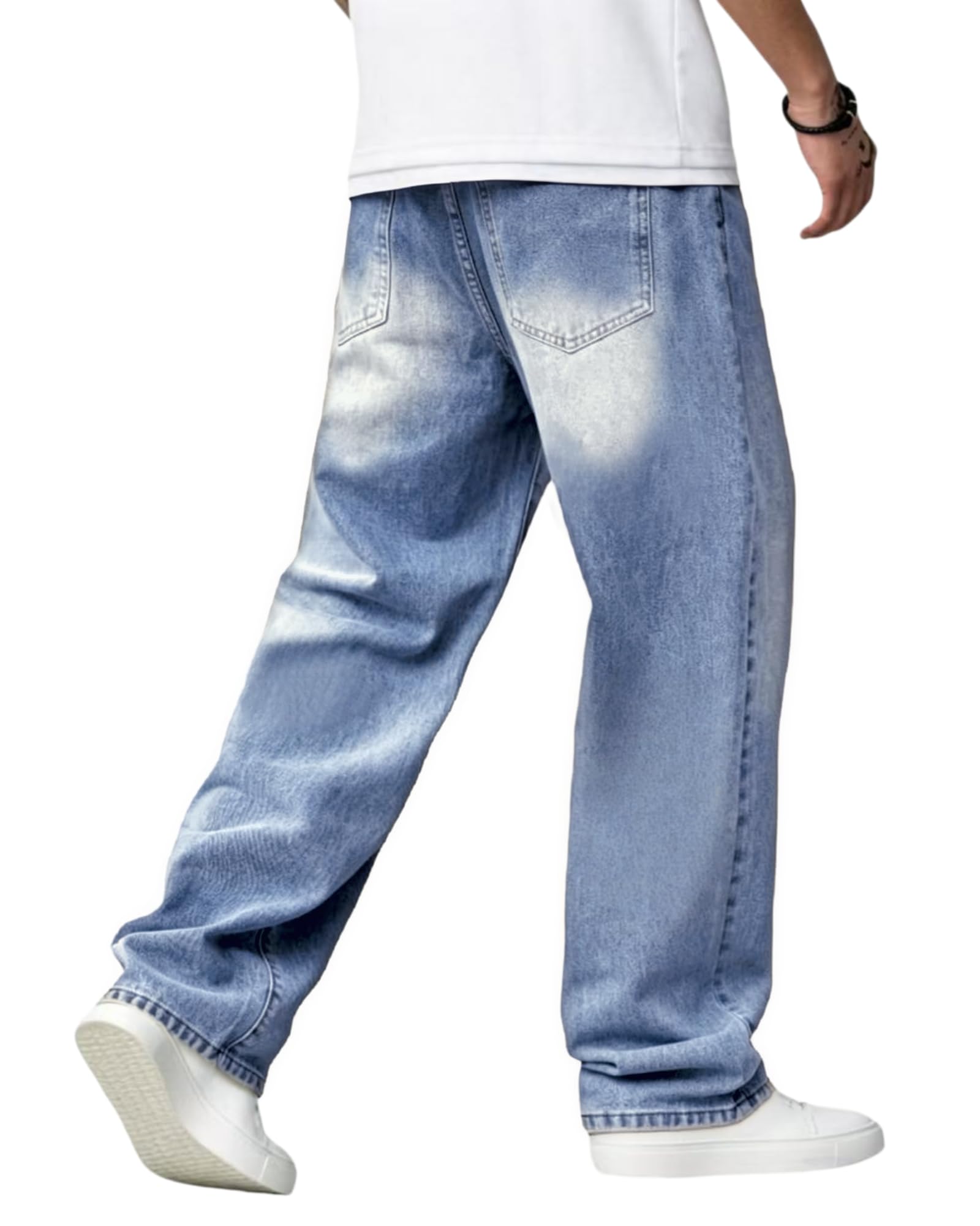 Baggy Jeans for Men Y2K Streetwear Vintage Wide Leg Loose Fit Denim Pants Hip Hop Skater Carpenter Jeans