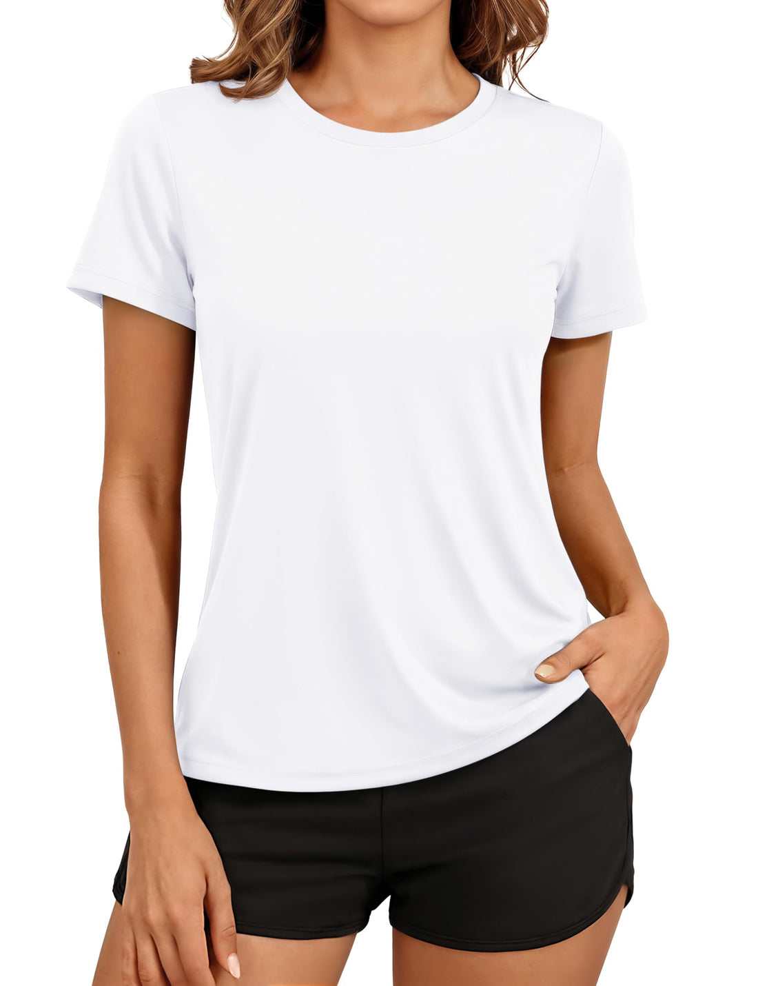 TACVASEN Women's Short Sleeve Workout Shirts UPF 50+ Sun Protection Quick Dry Athletic Tops for Running Gym Tee