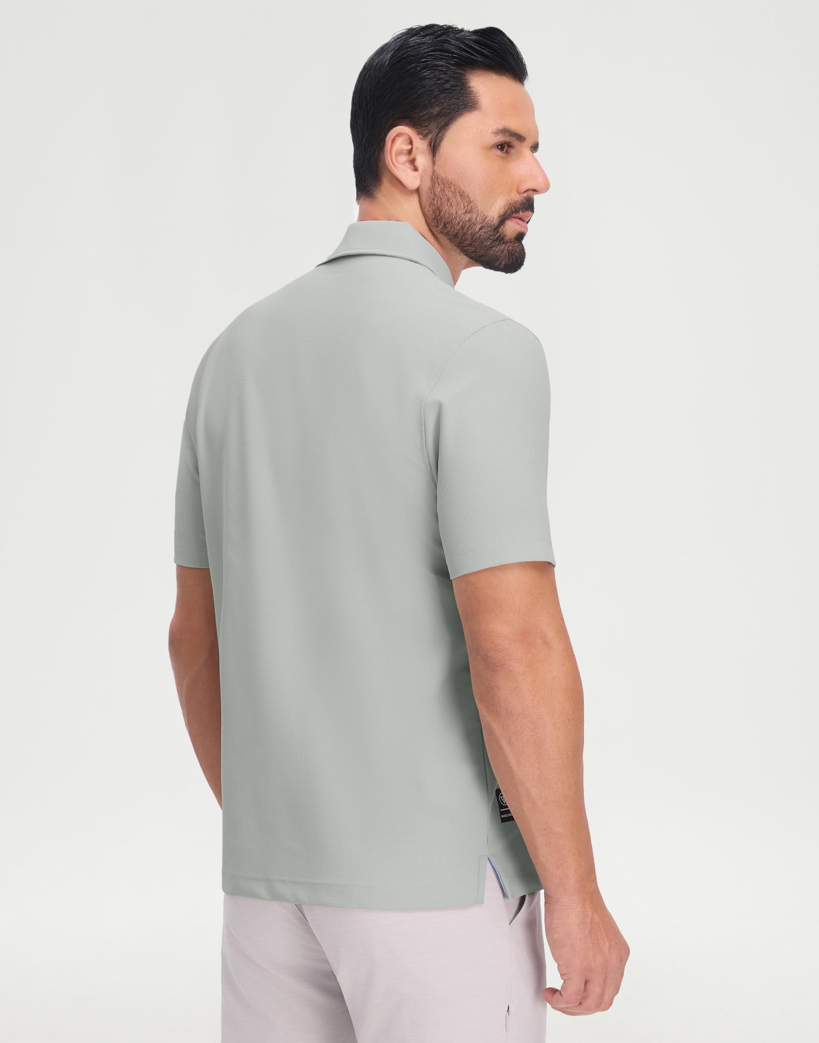 M MAELREG Golf Shirts for Men Dry Fit Waffle Textured Collared Short Sleeve Moisture Wicking Casual Sports Mens Polo Shirts