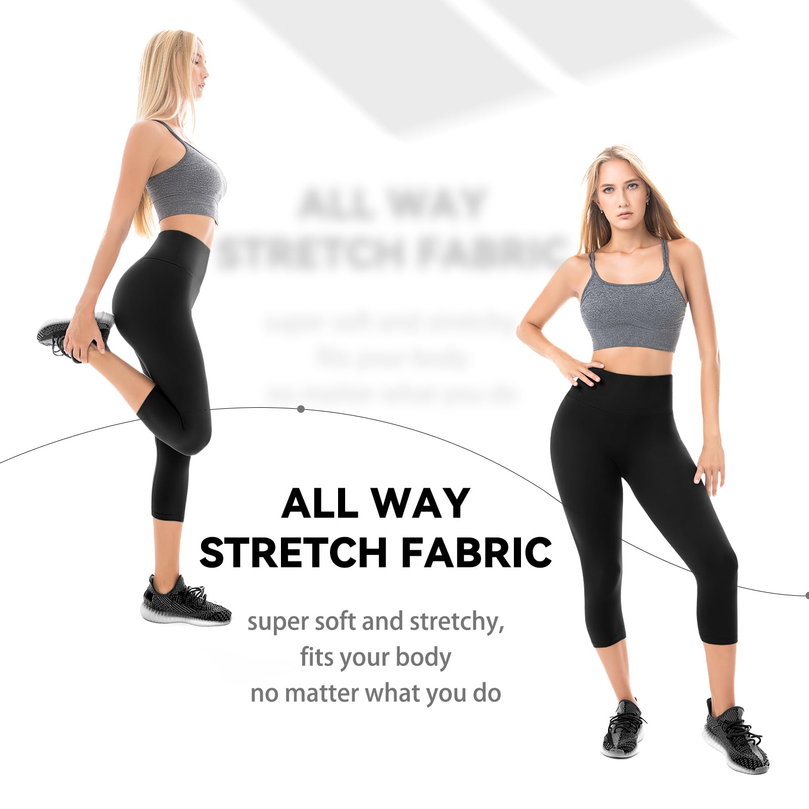 Walifrey Capri Leggings for Women, Buttery Soft High Waisted Leggings for Gym Yoga Workout