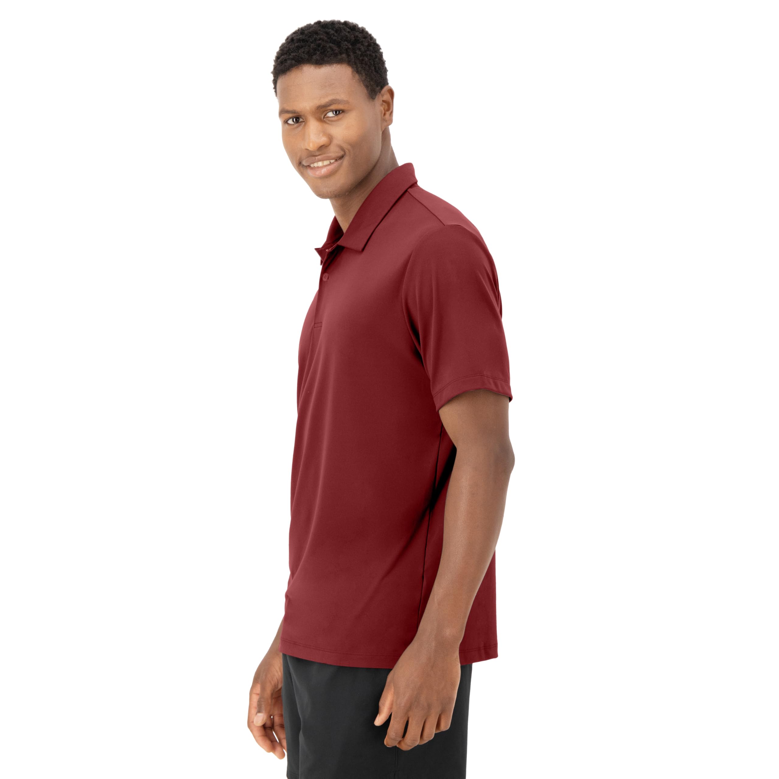 Hanes Men's Moves Performance Polo, Short Sleeve Polo Shirt for Men, Moisture-Wicking