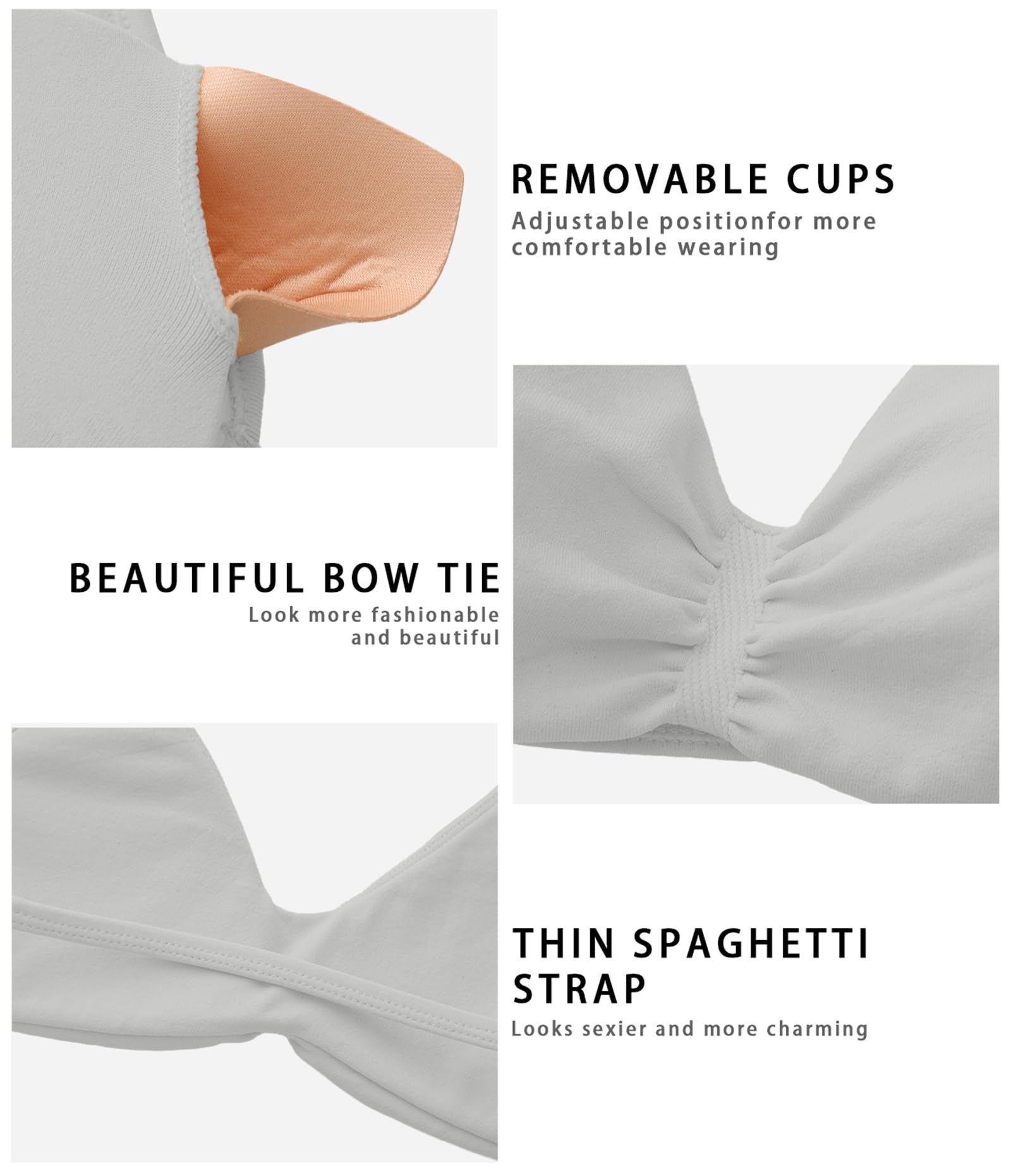 Comper Women's Sports Bra with Thin Straps Stretchy Wirefree Workout Bras Lightweight Workouts Bralette with Removable Pads