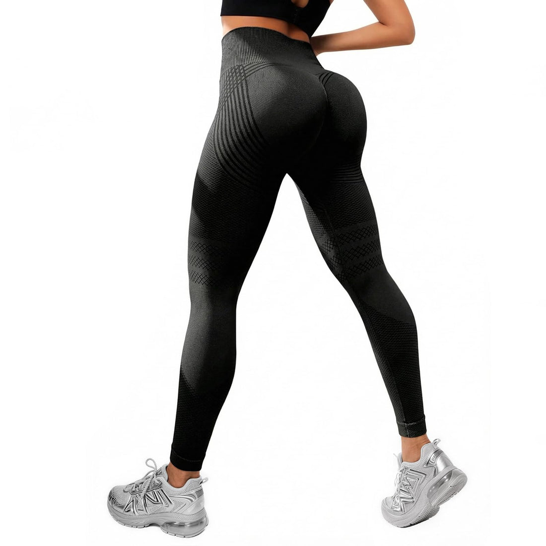 VOYOCUGE Anti Cellulite Compression 3D Leggings Women Butt Lifting Tummy Control with Resistance Bands for Yoga Workout Pants