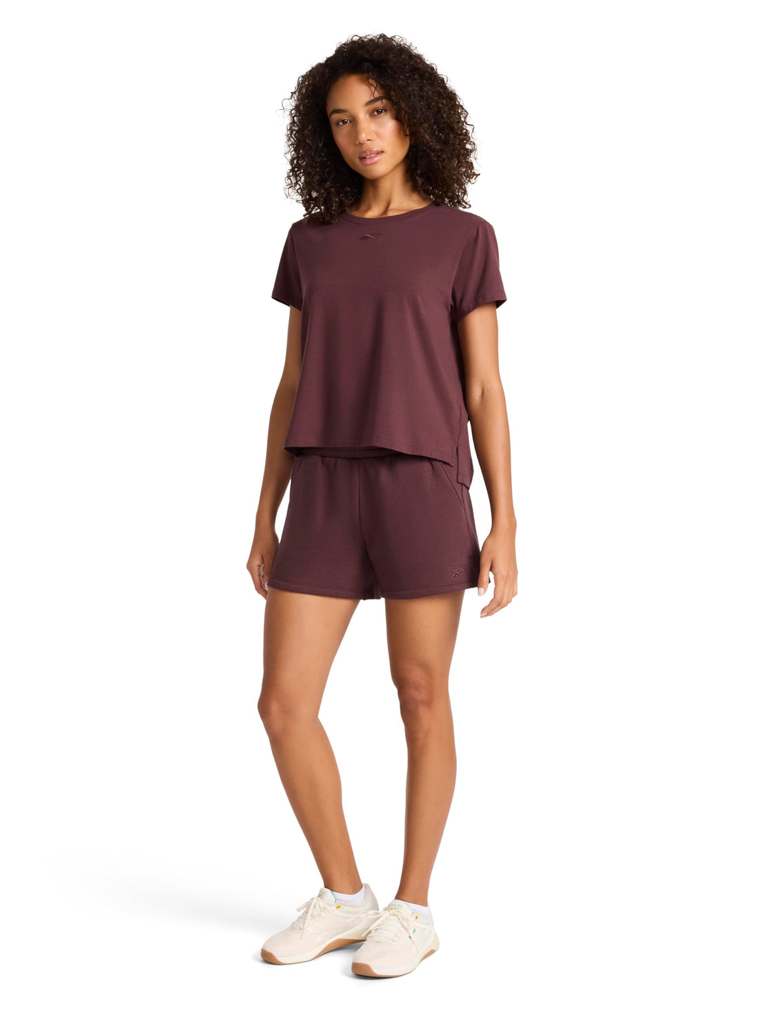 Reebok Women's Embroidery Hit Graphic Crewneck T-Shirt, Standard Fit, Lightweight Stretch Cotton Fabric