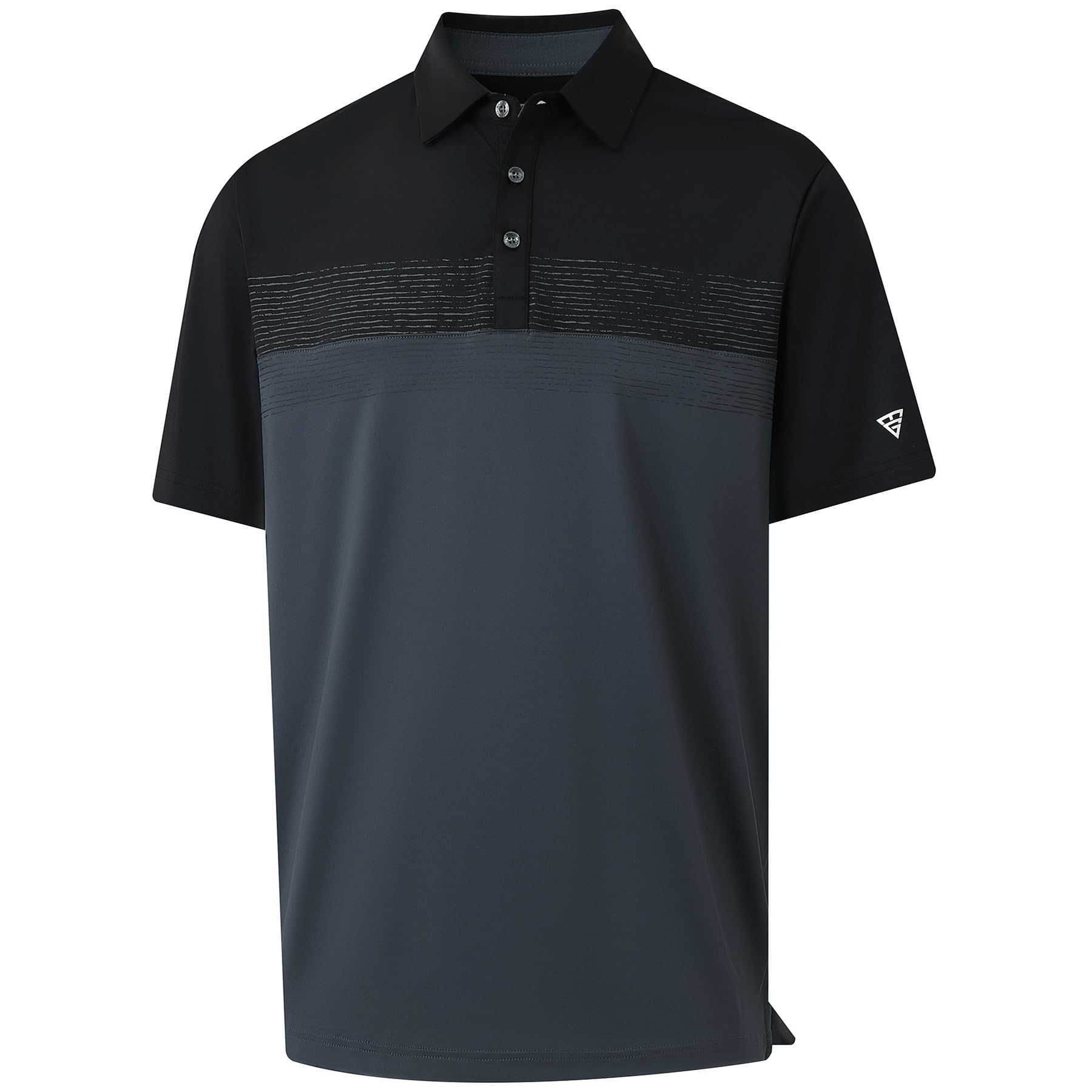 M MAELREG Golf Shirts for Men Dry Fit Performance Chest Print Color Block Moisture Wicking Casual Short Sleeve Polo Shirts