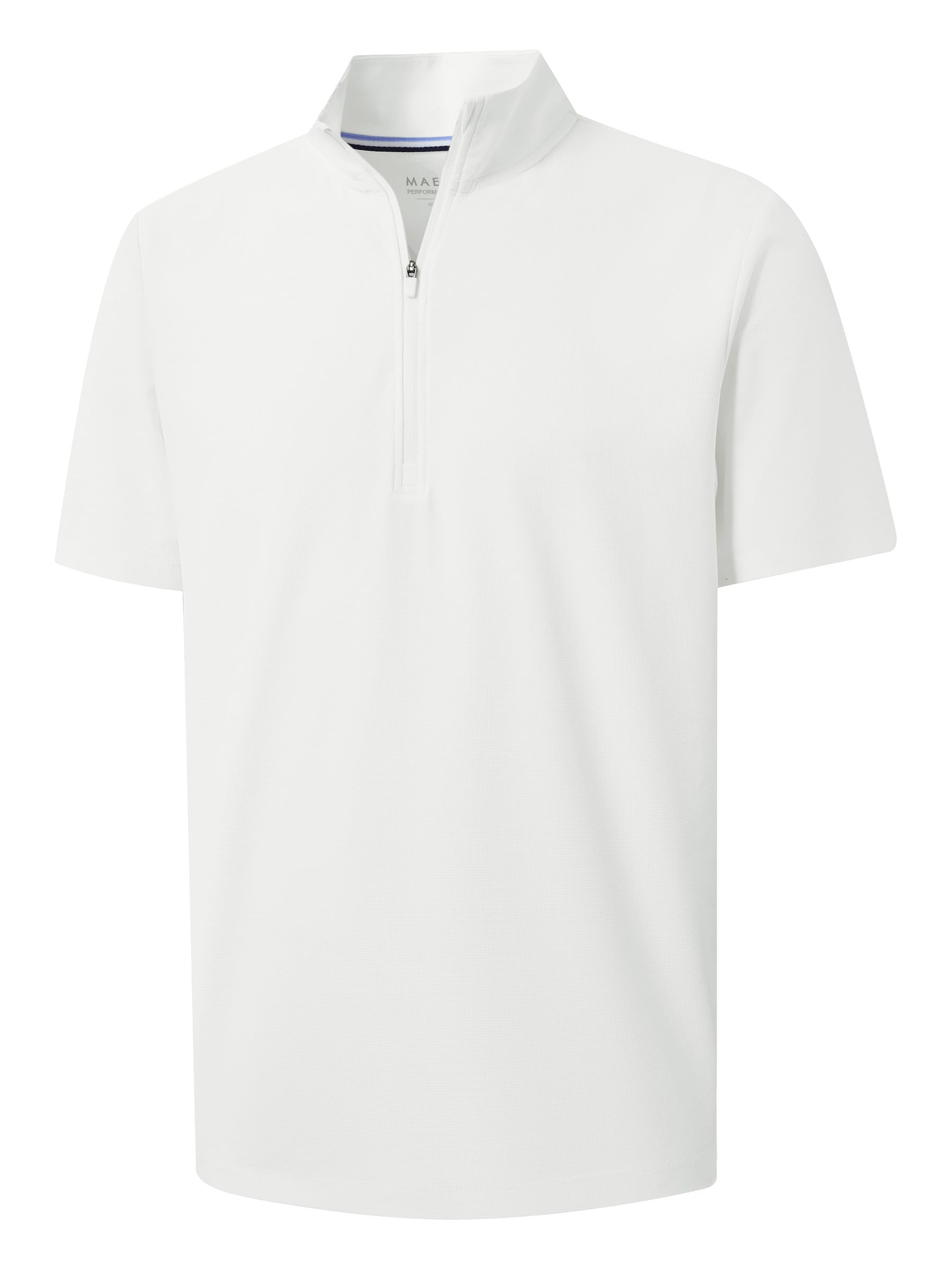 M MAELREG Golf Shirt for Men Zipper Waffle Texture Moisture Wicking Dry Fit Collared Lightweight Mens Polo Shirt Short Sleeve