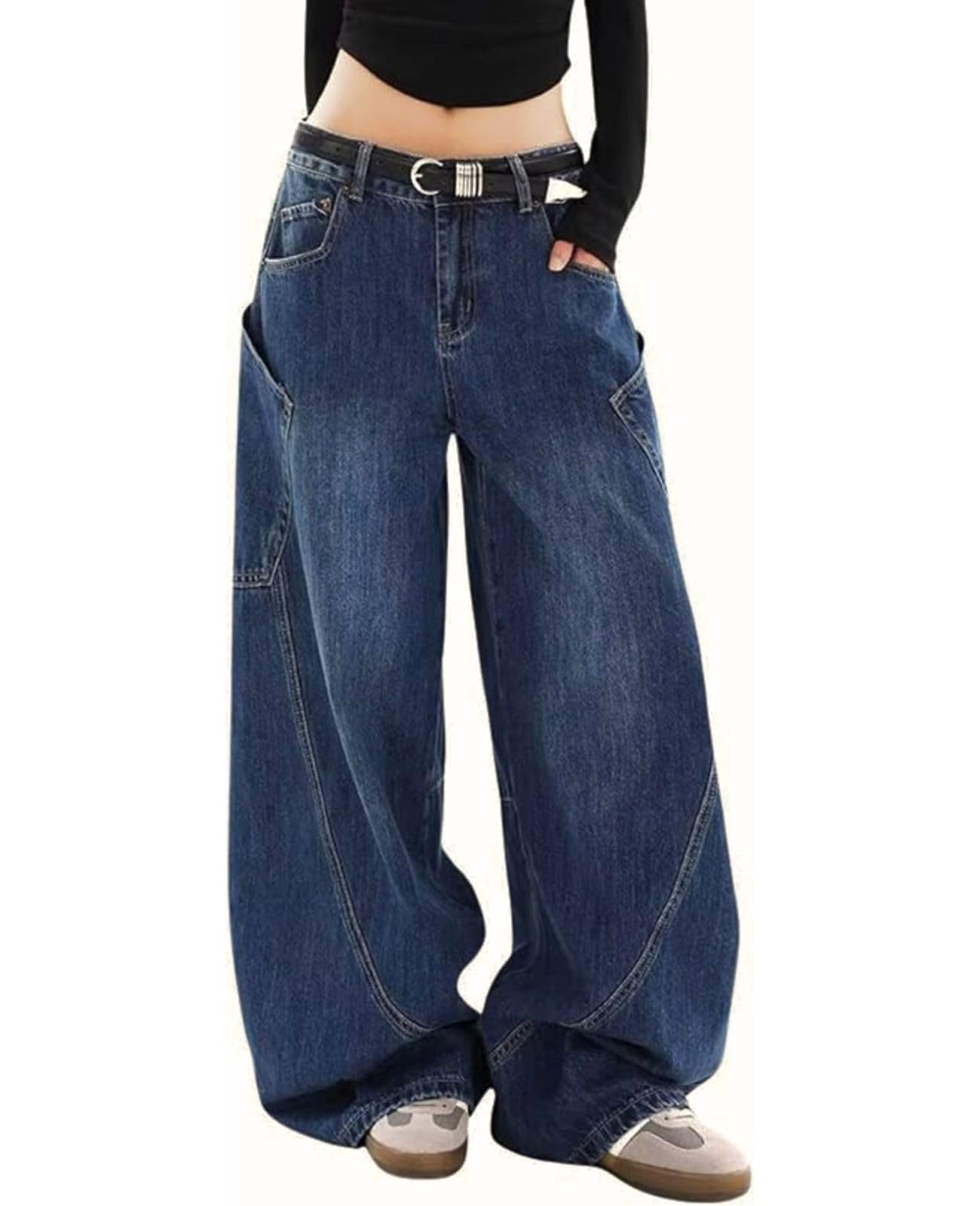 Baggy Jeans for Woman Men High Waisted Barrel Leg Jeans Casual Loose Denim Pants Streetwear Clothes